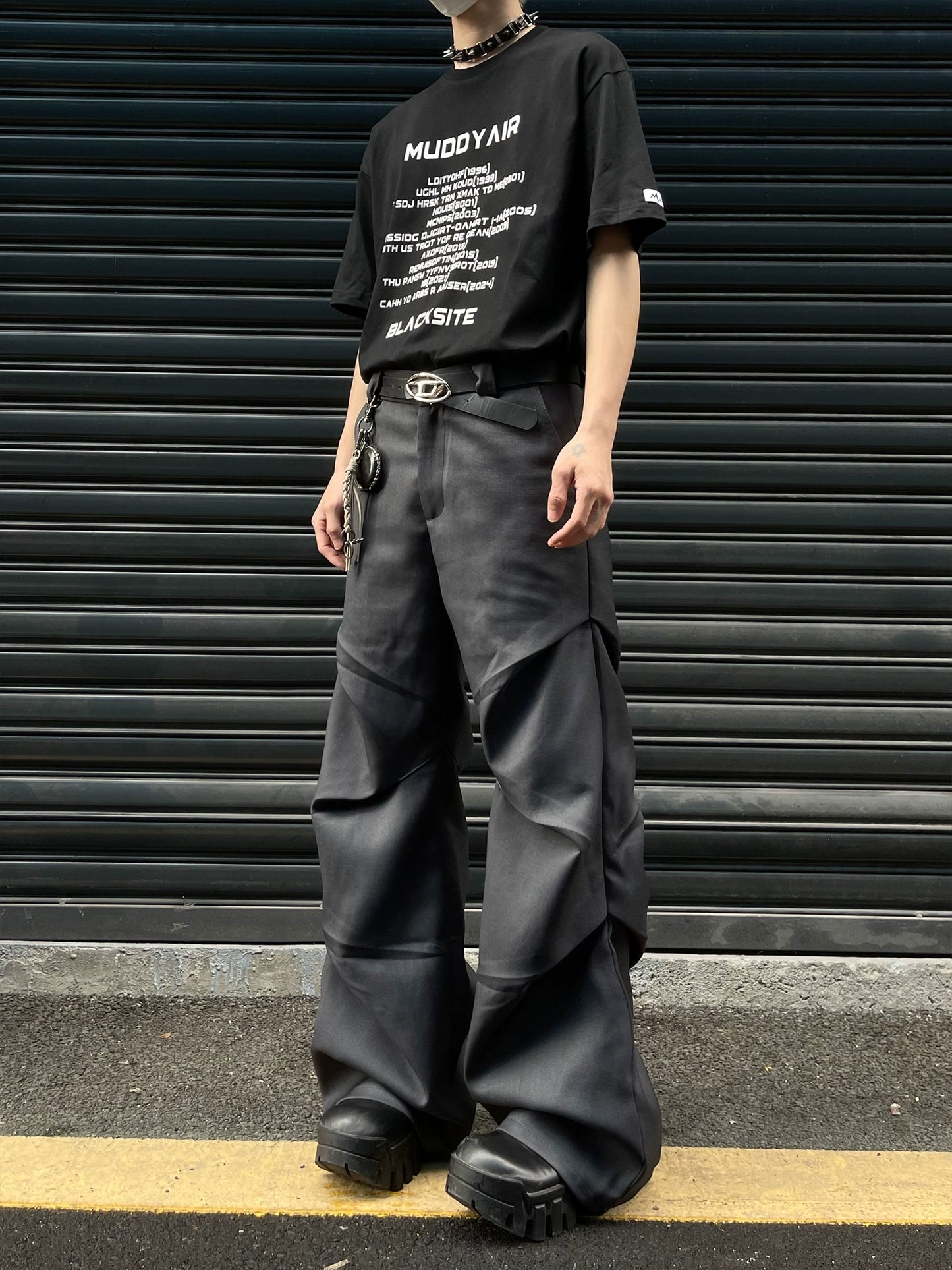 Wide Leg Pleated Casual Pants FLG0005