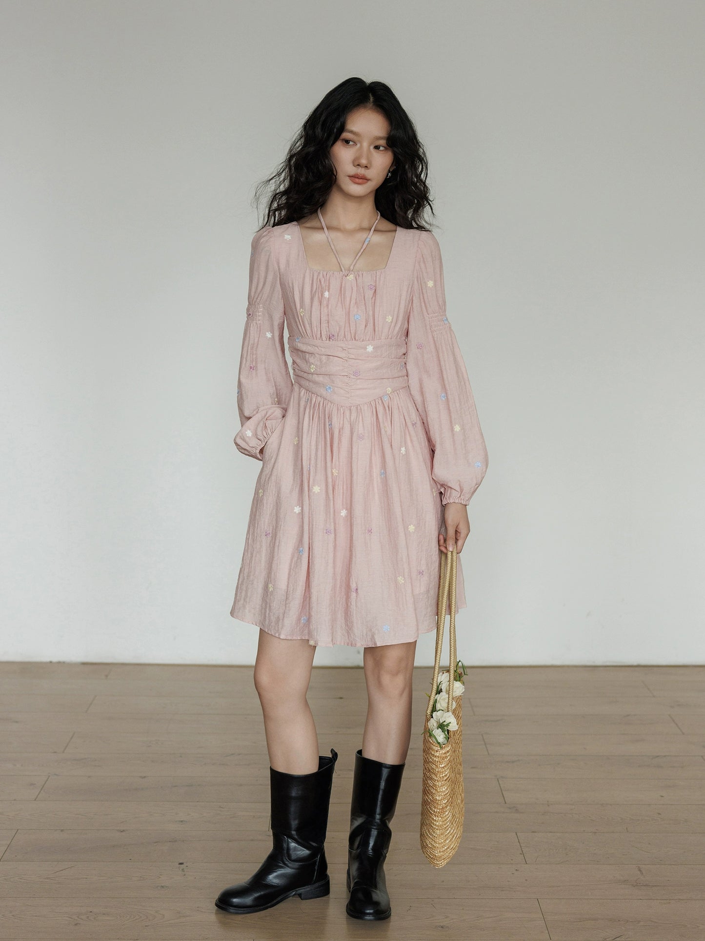 Small Floral Embroidery Dress VAS0154