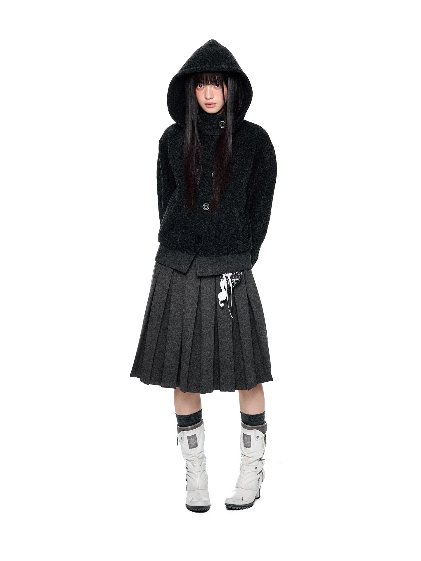 Plaid Patchwork Pleated Skirt EZK0095