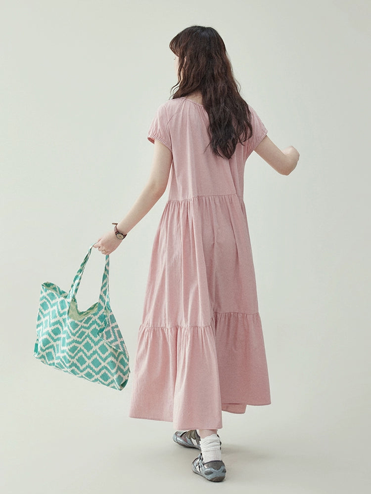 Tiered Flare Long Dress AMU0015