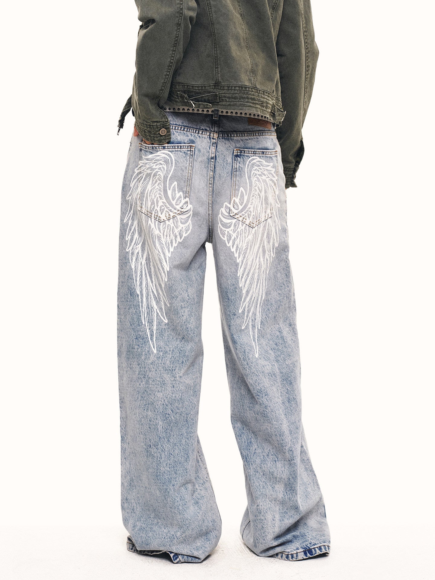 Wing Print Street Style Jeans ZTS0026