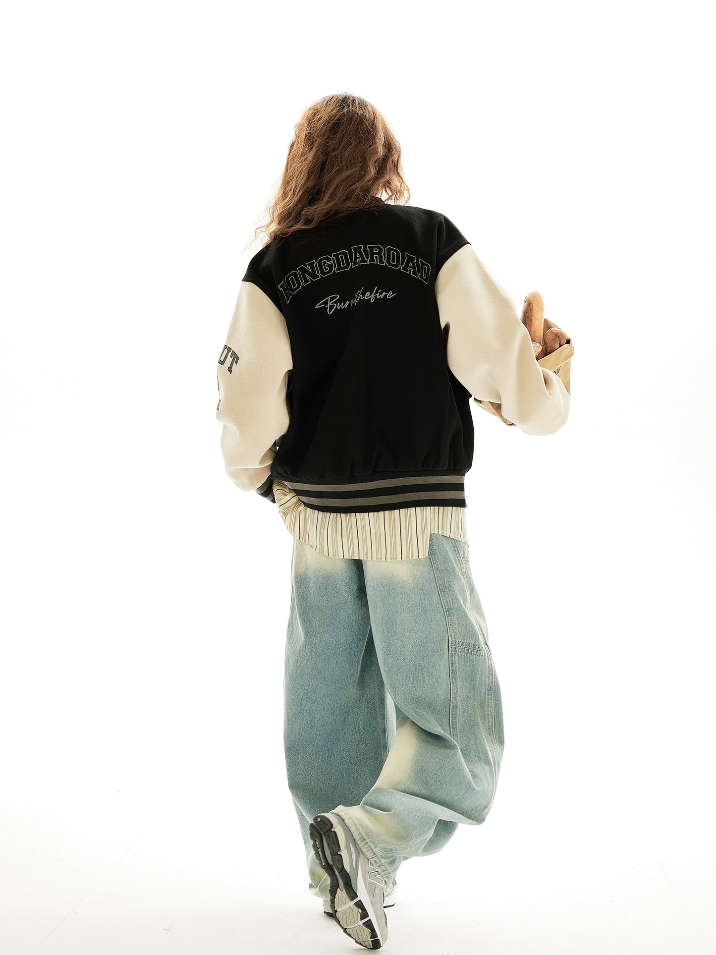 Retro Color Block Baseball Jacket HGX0041
