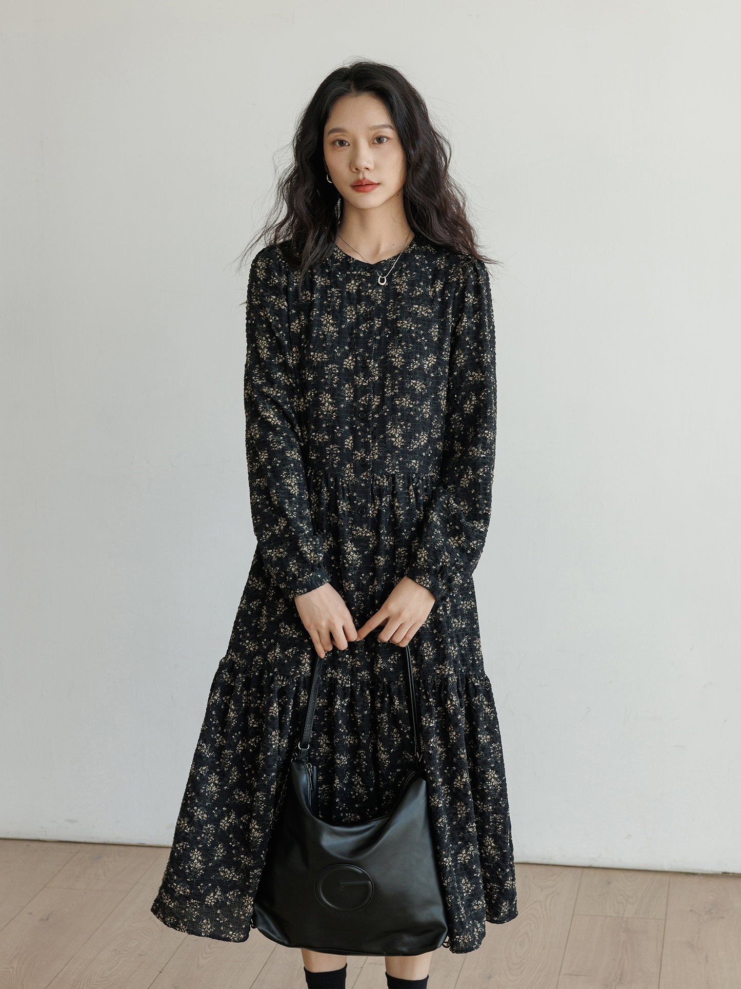 Round Neck Flower Dress VAS0004