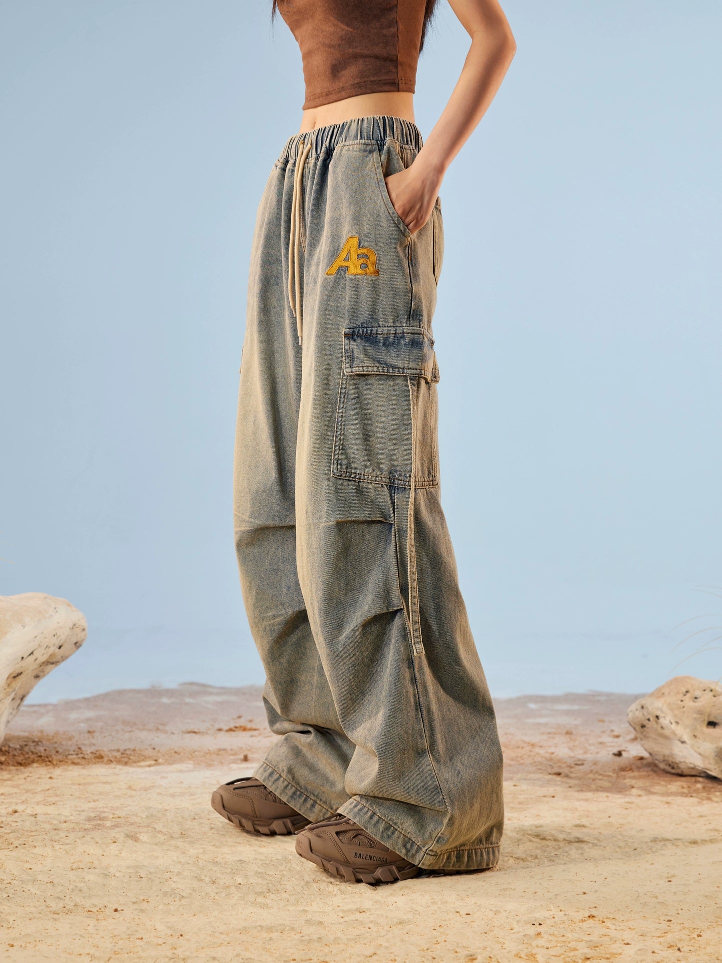 Vintage Wash Wide Denim Pants ACA0007