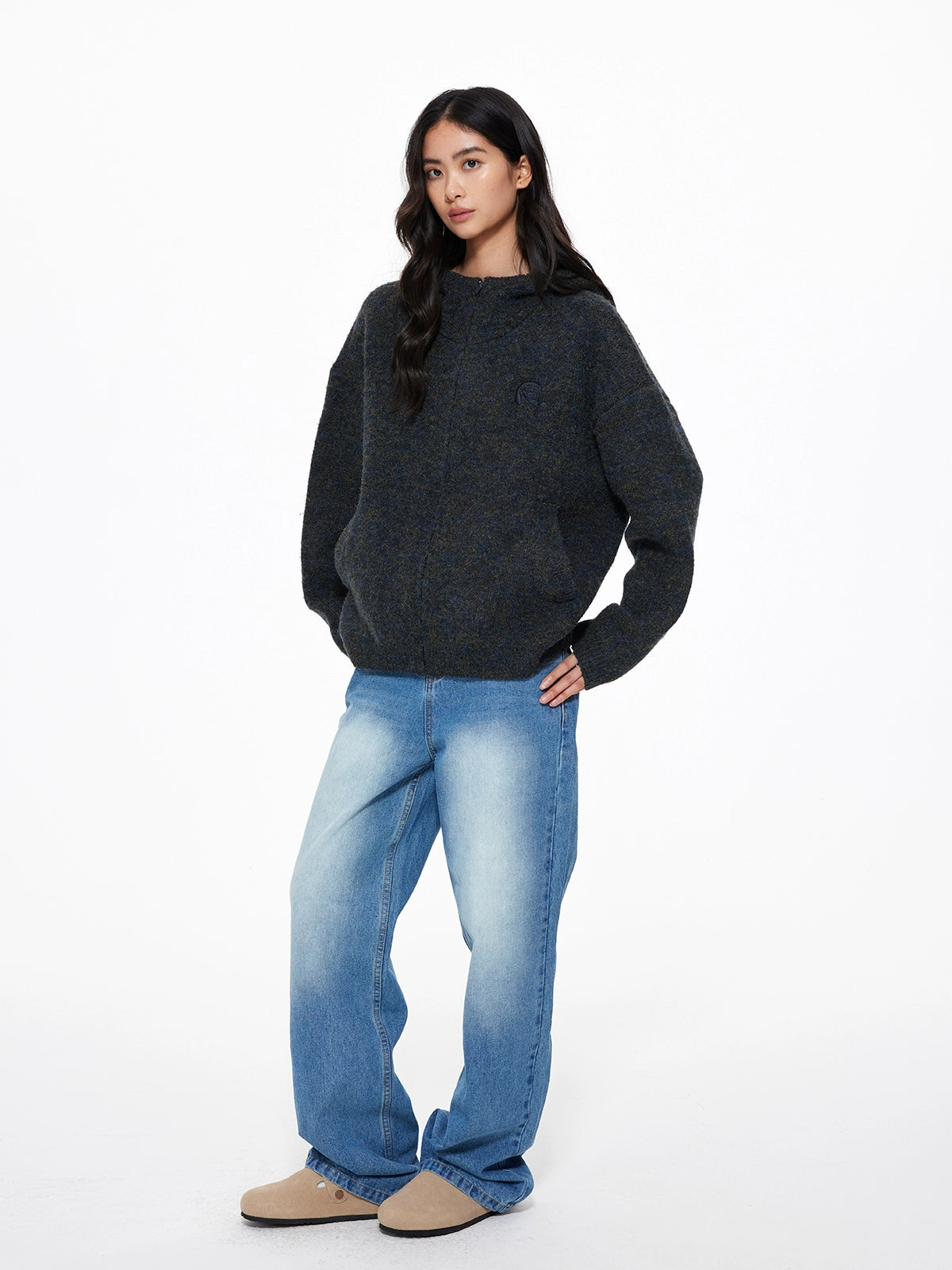 Basic Knit Zip Cardigan UDS0002