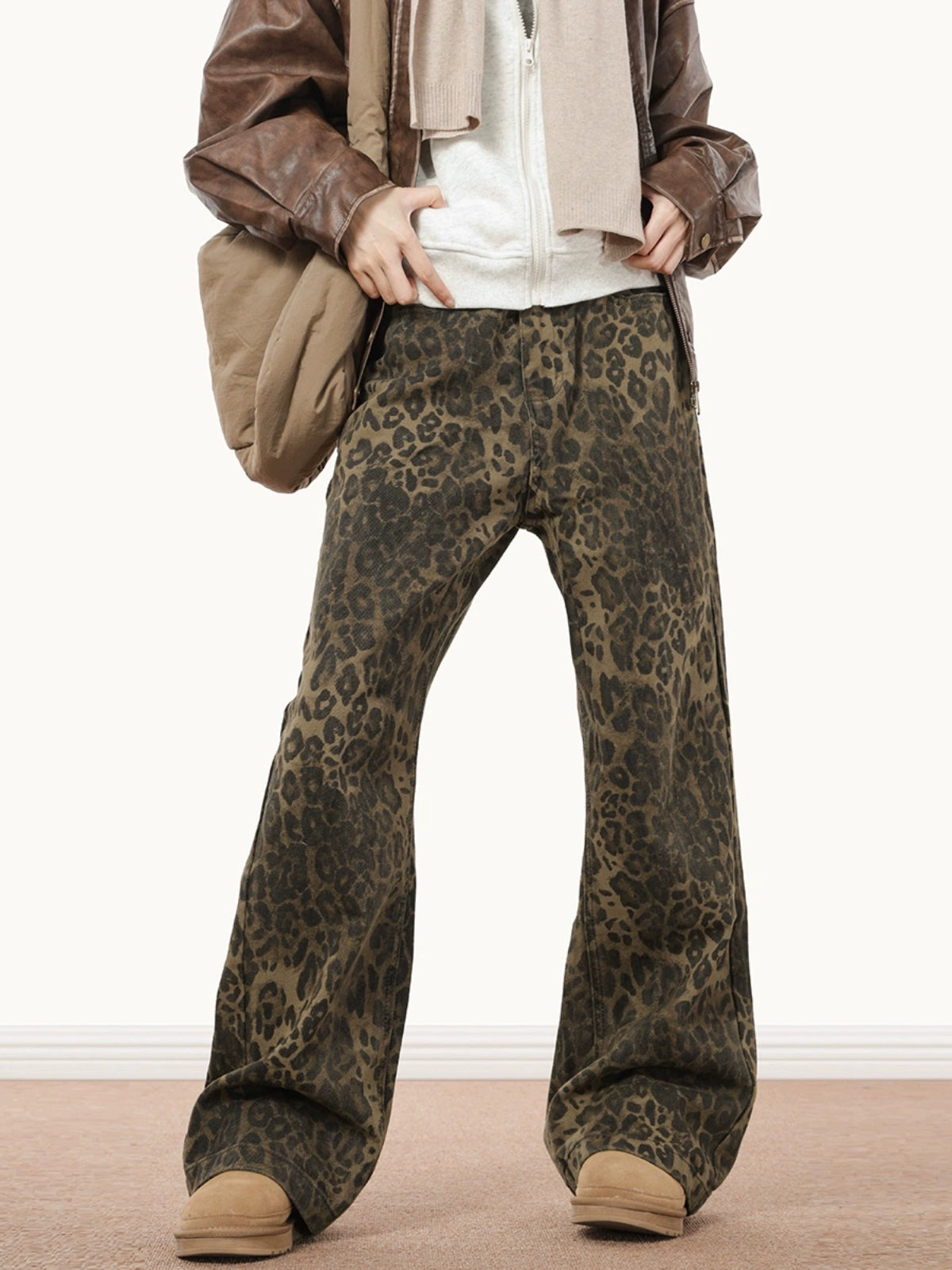 Leopard Wide Flared Pants ZTS0012
