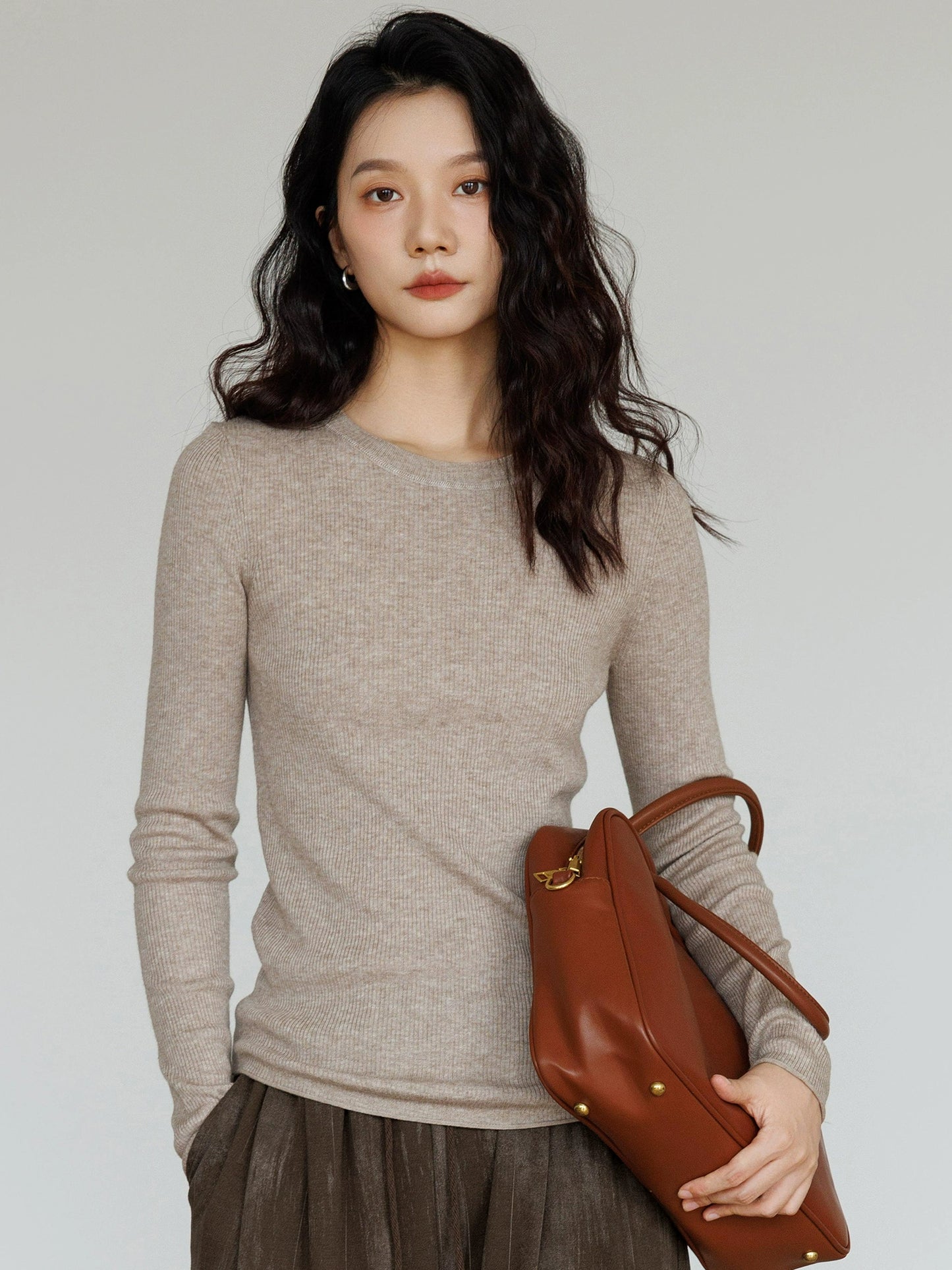 Round Neck Tight Long Sleeve Top VAS0138