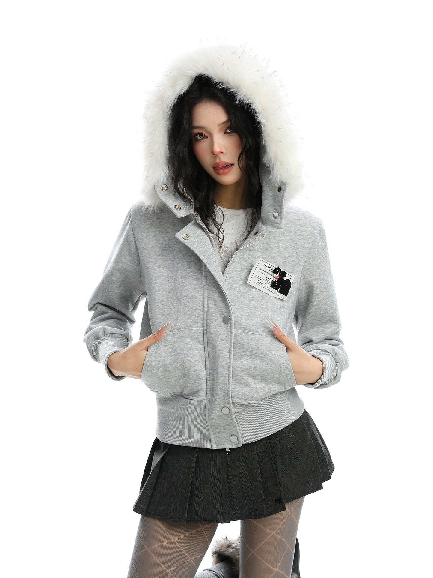 Fur Hood Camouflage Jacket BGS0016