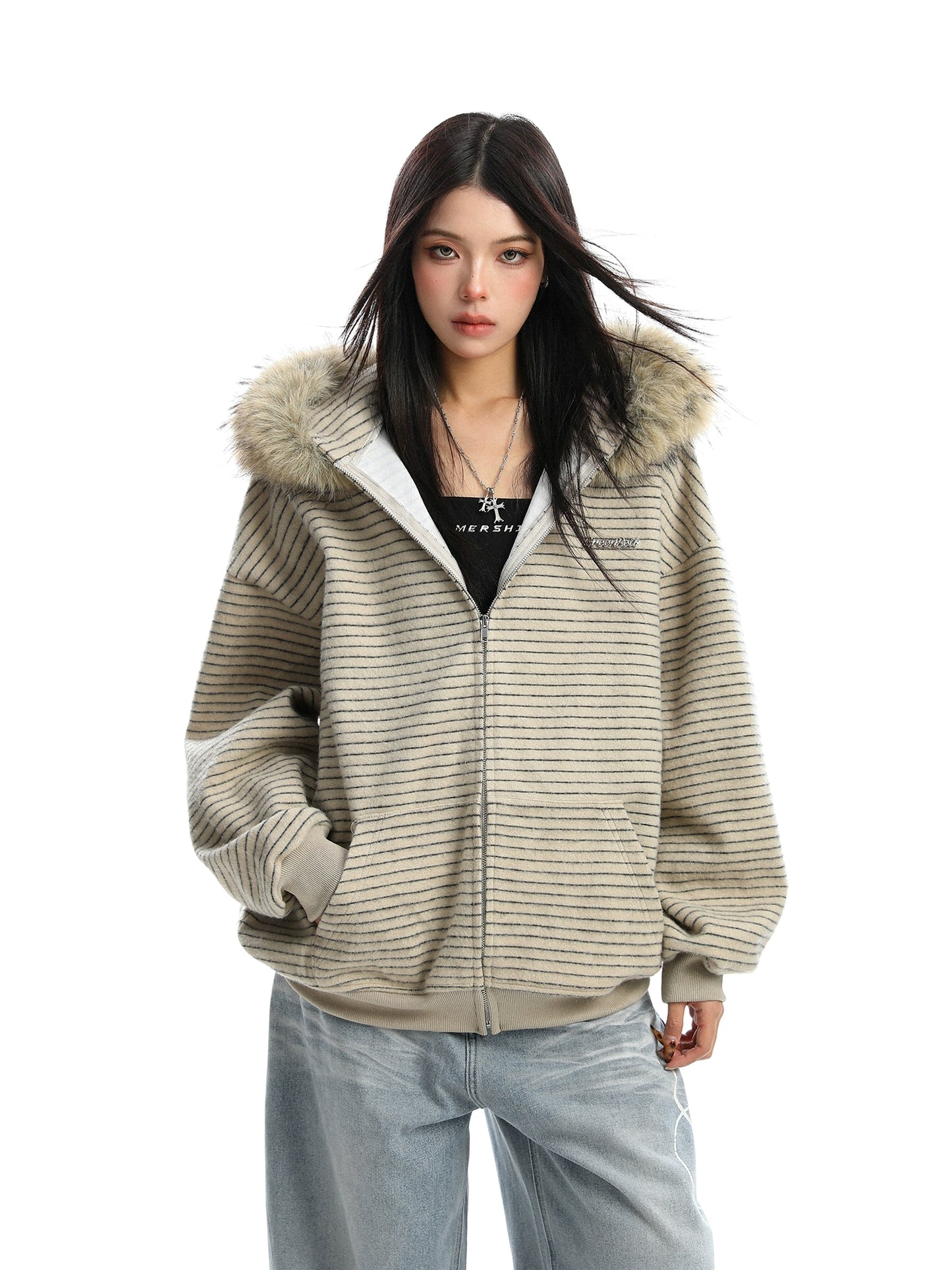 Fur Food Thin Striped Jacket BGS0019