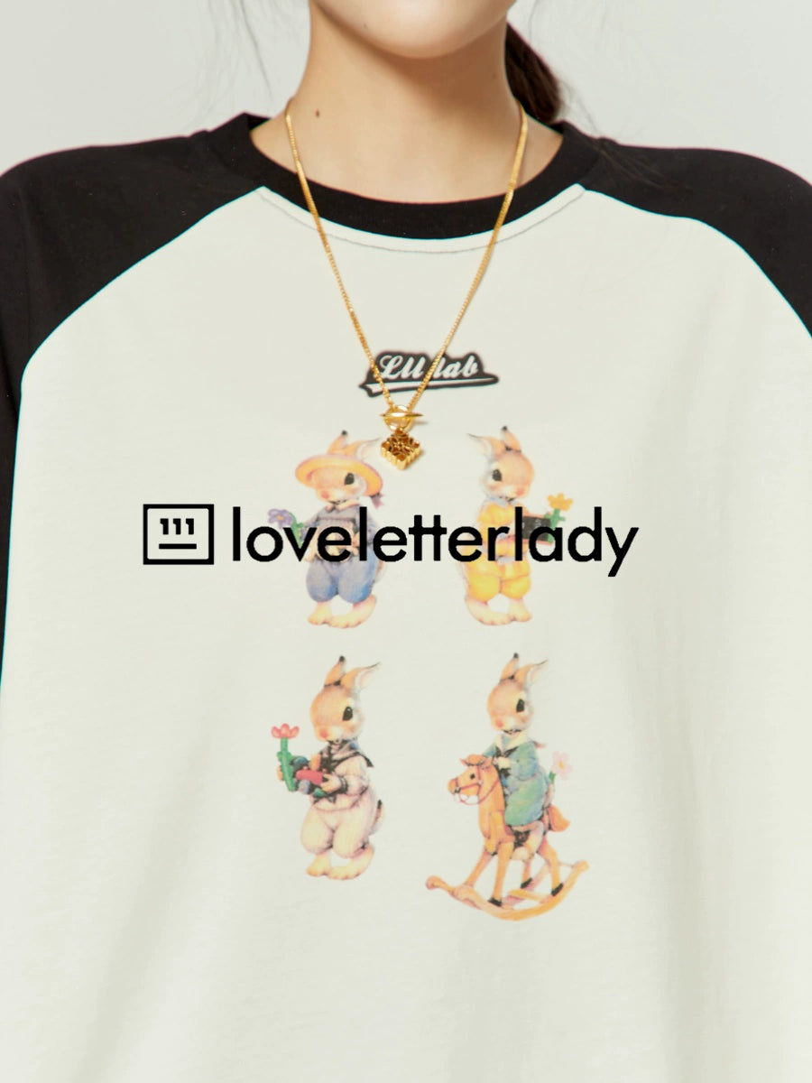 Bunny Raglan Long Sleeve T-Shirt LLA0343