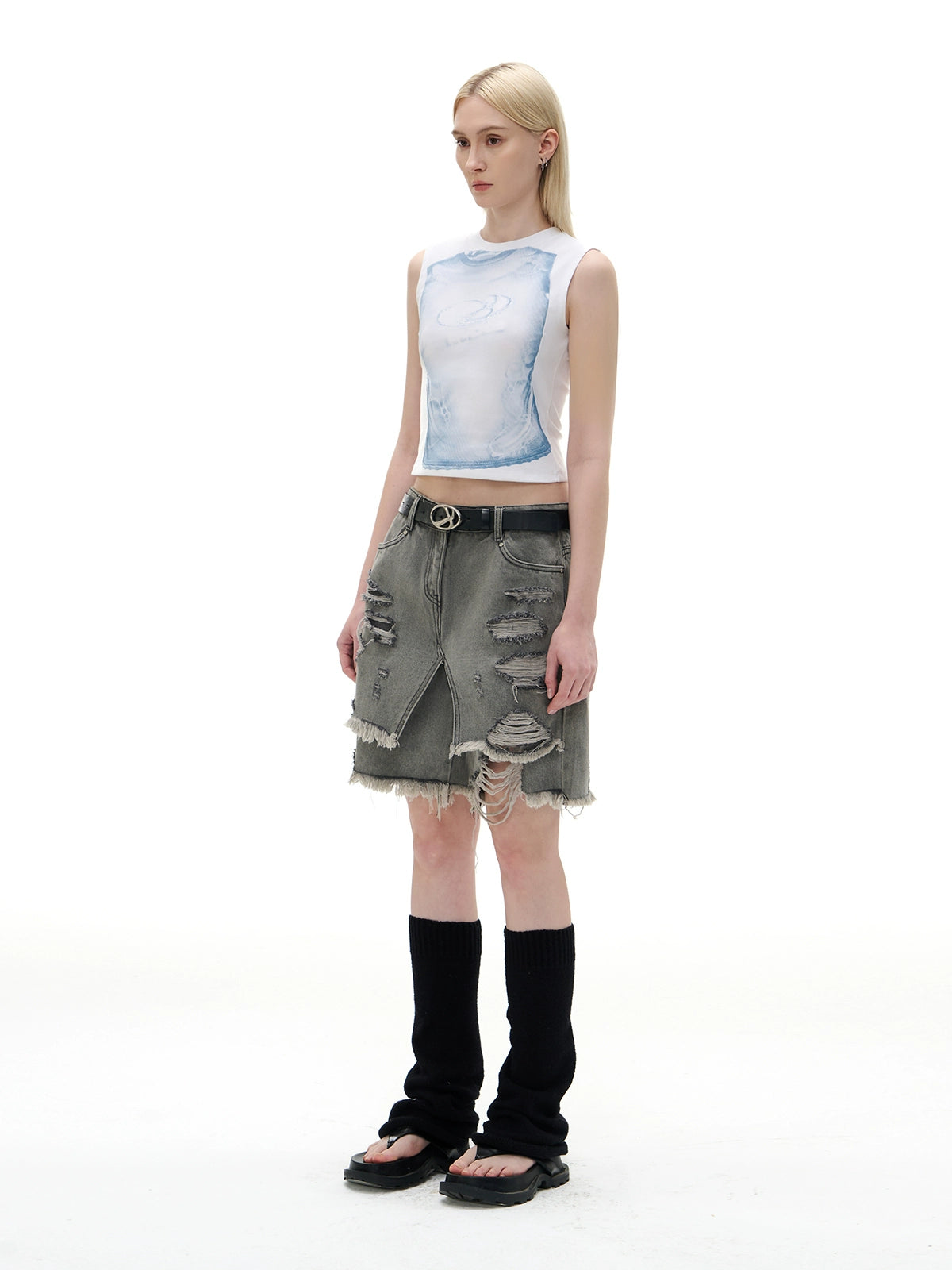 Mock Neck Sleeveless T-Shirt IMX0004