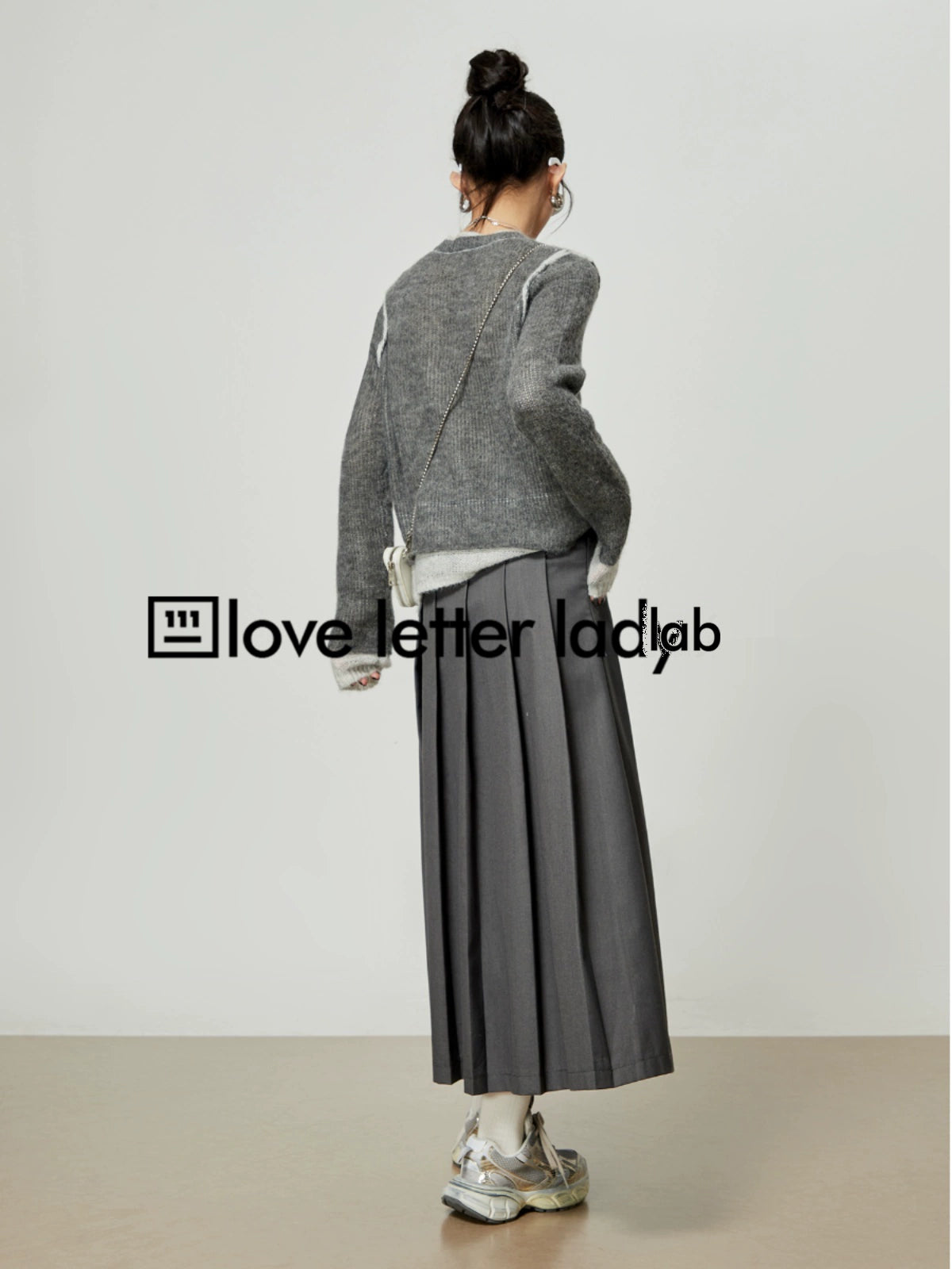 Gray Fake Design Loose Knit LLA0353