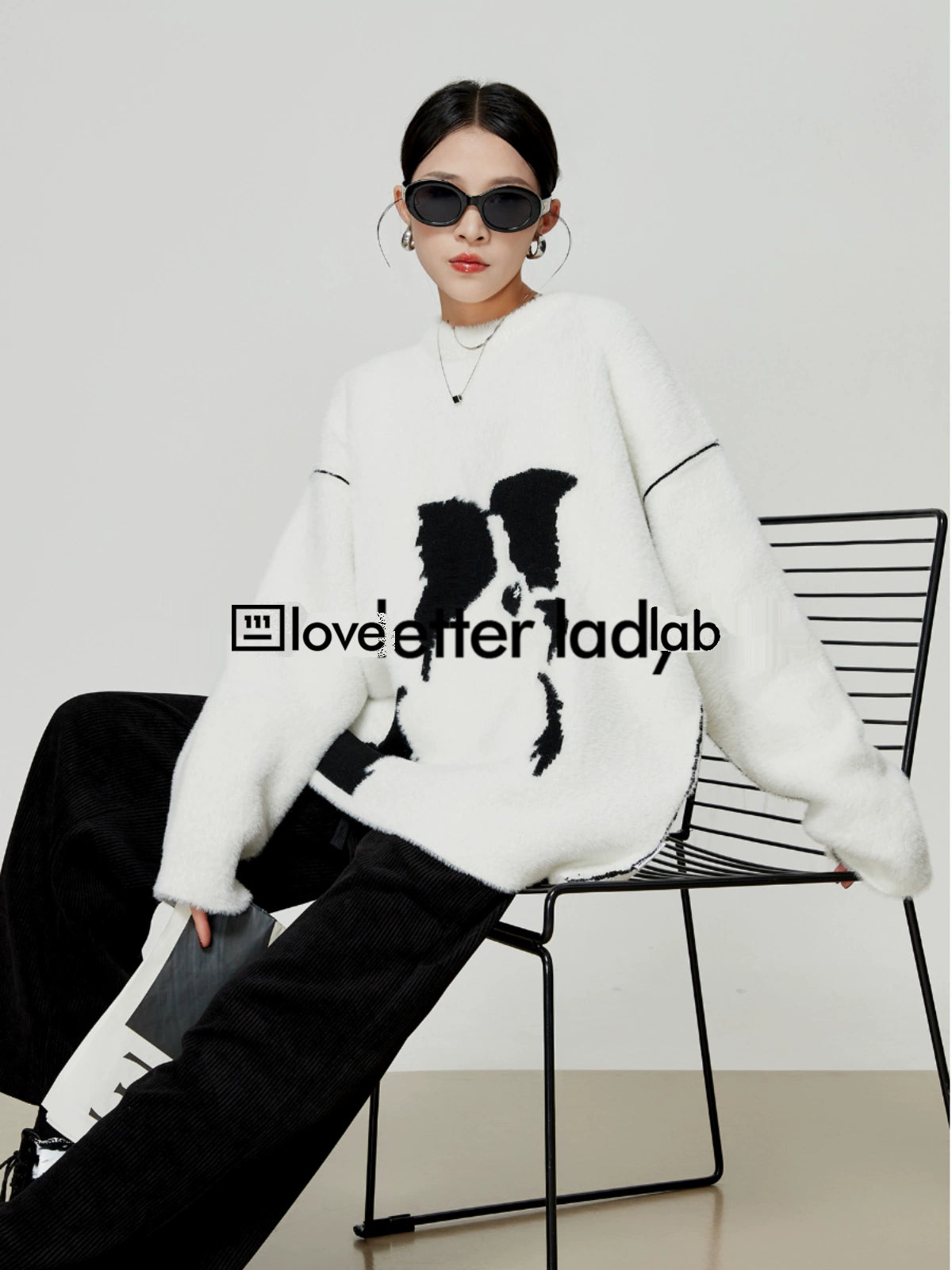 Dog Print Mohair Knit LLA0338