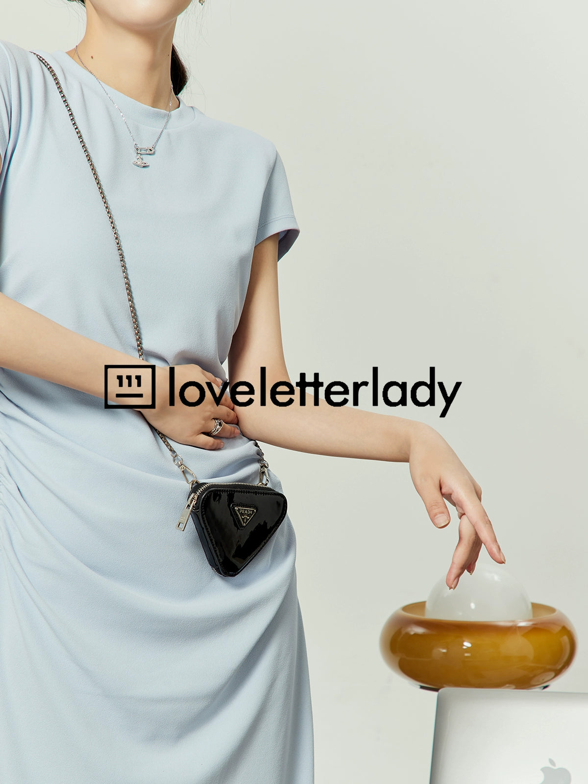 Round Neck Light Blue Dress LLA0101