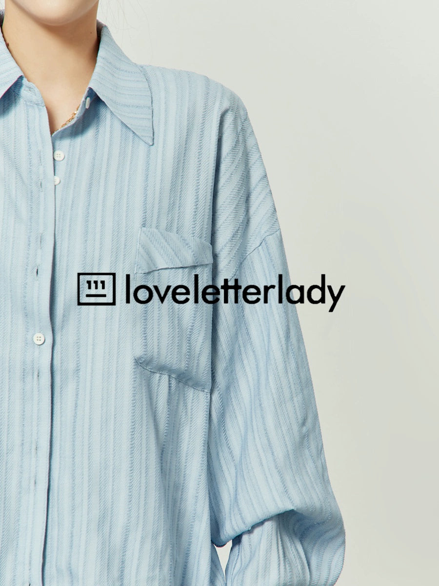 Light Blue Stripe Shirt / Loose Shorts LLA0055