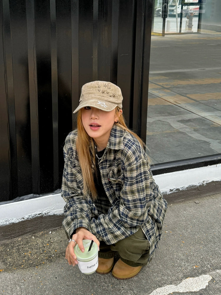 Retro Checkered Long Sleeve Shirt CYE0015