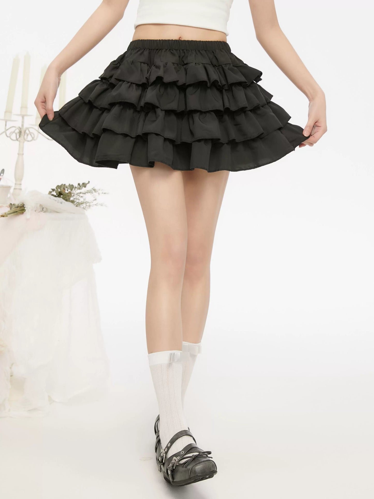 Tiered Mini Skirt LEN0004