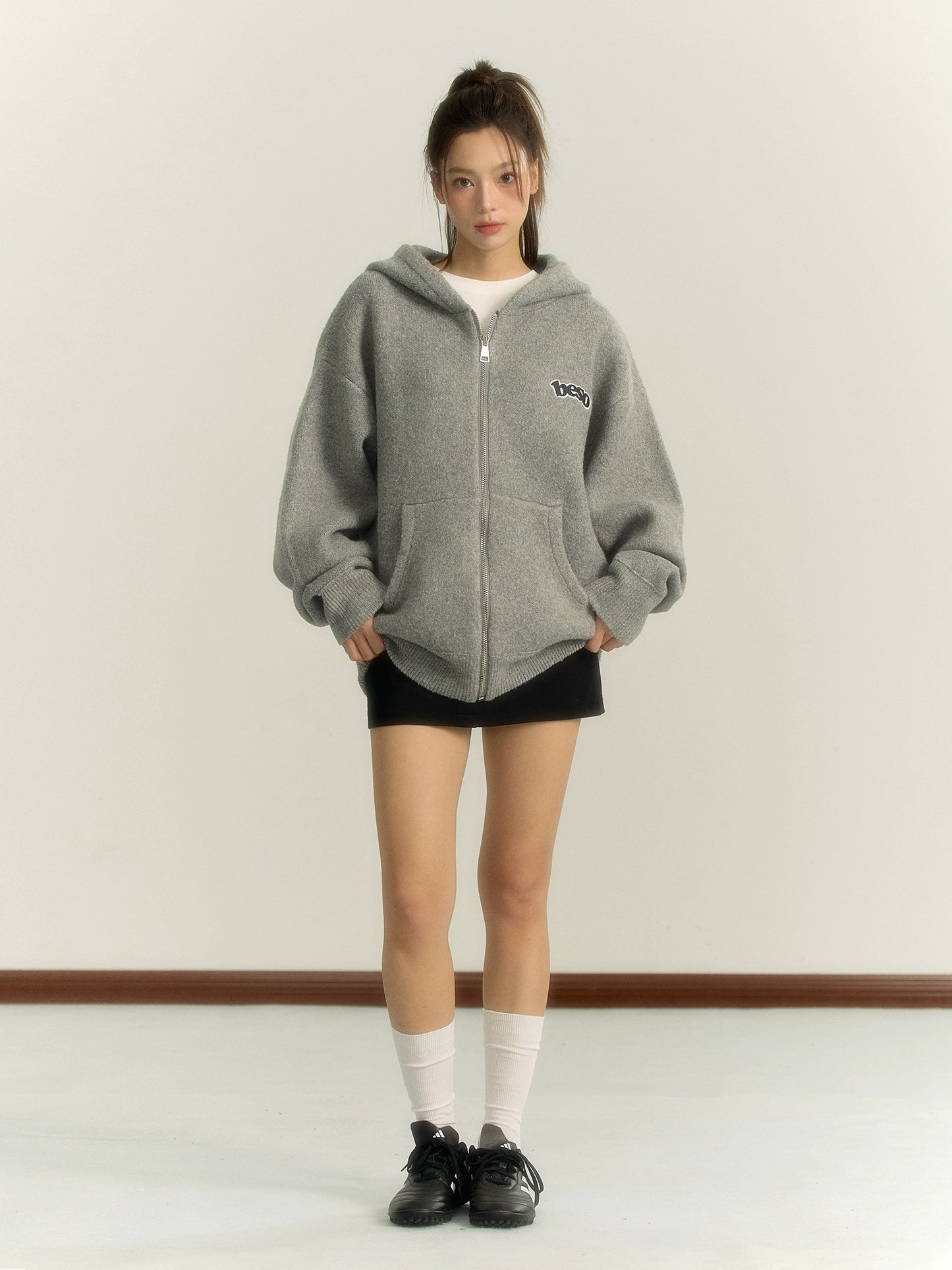 Gray Knit Soft Wool Jacket BES0002