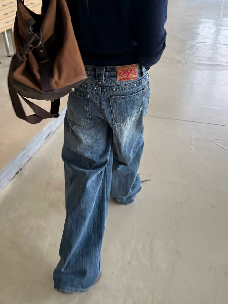 Washed Wide Denim Pants CYE0024