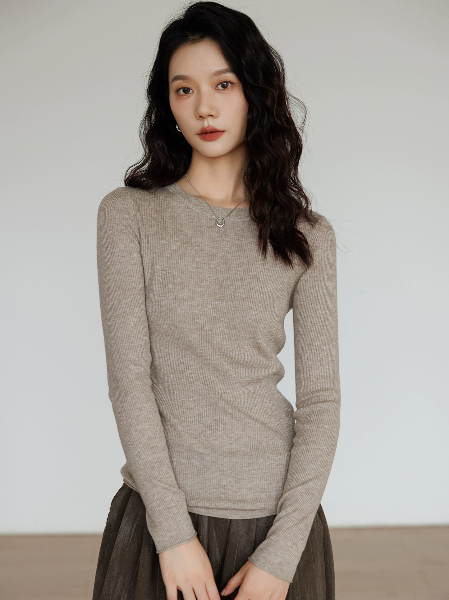 Round Neck Tight Long Sleeve Top VAS0138