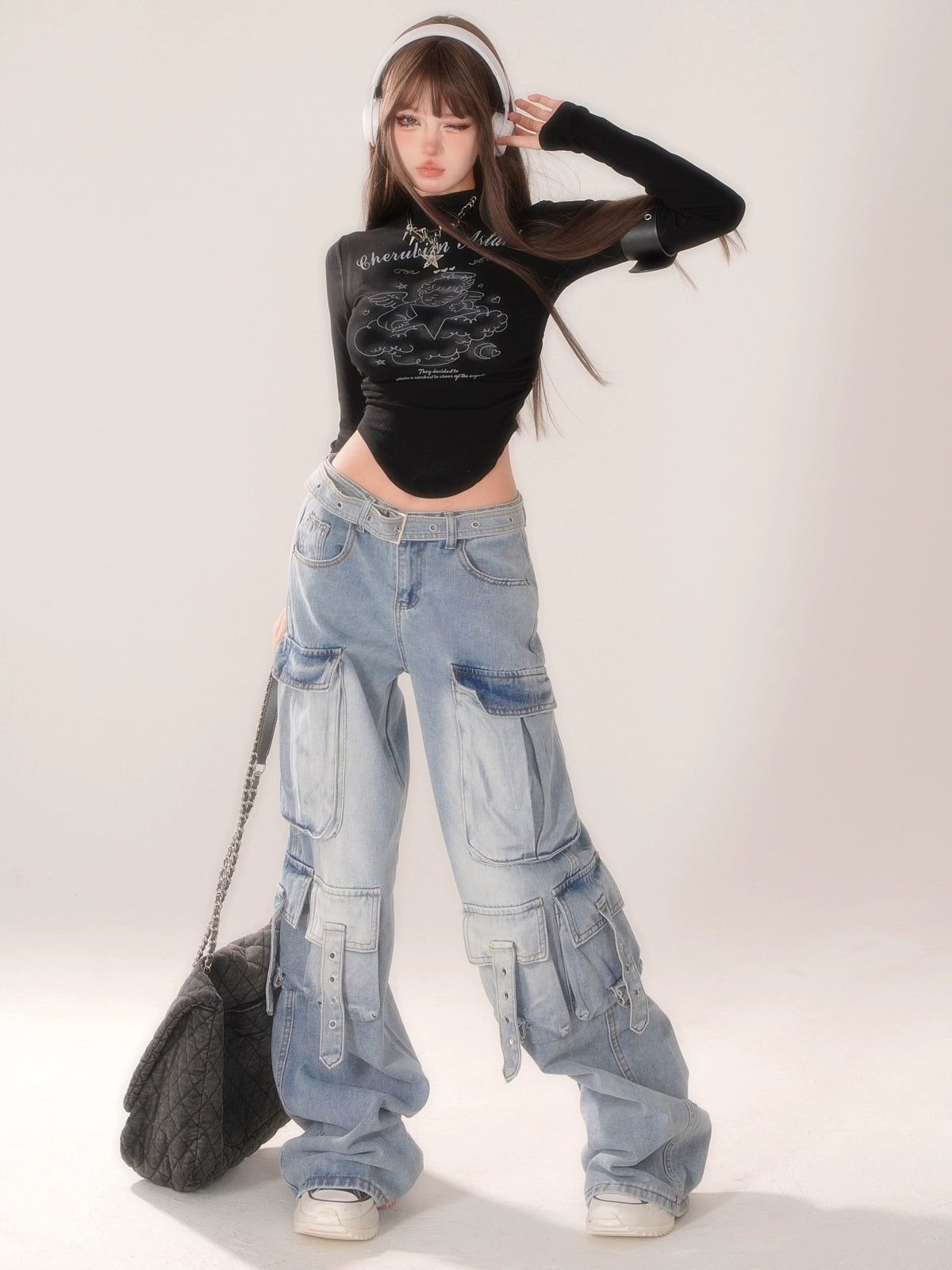 Blue Light Multi Pocket Denim Pants KLS0001