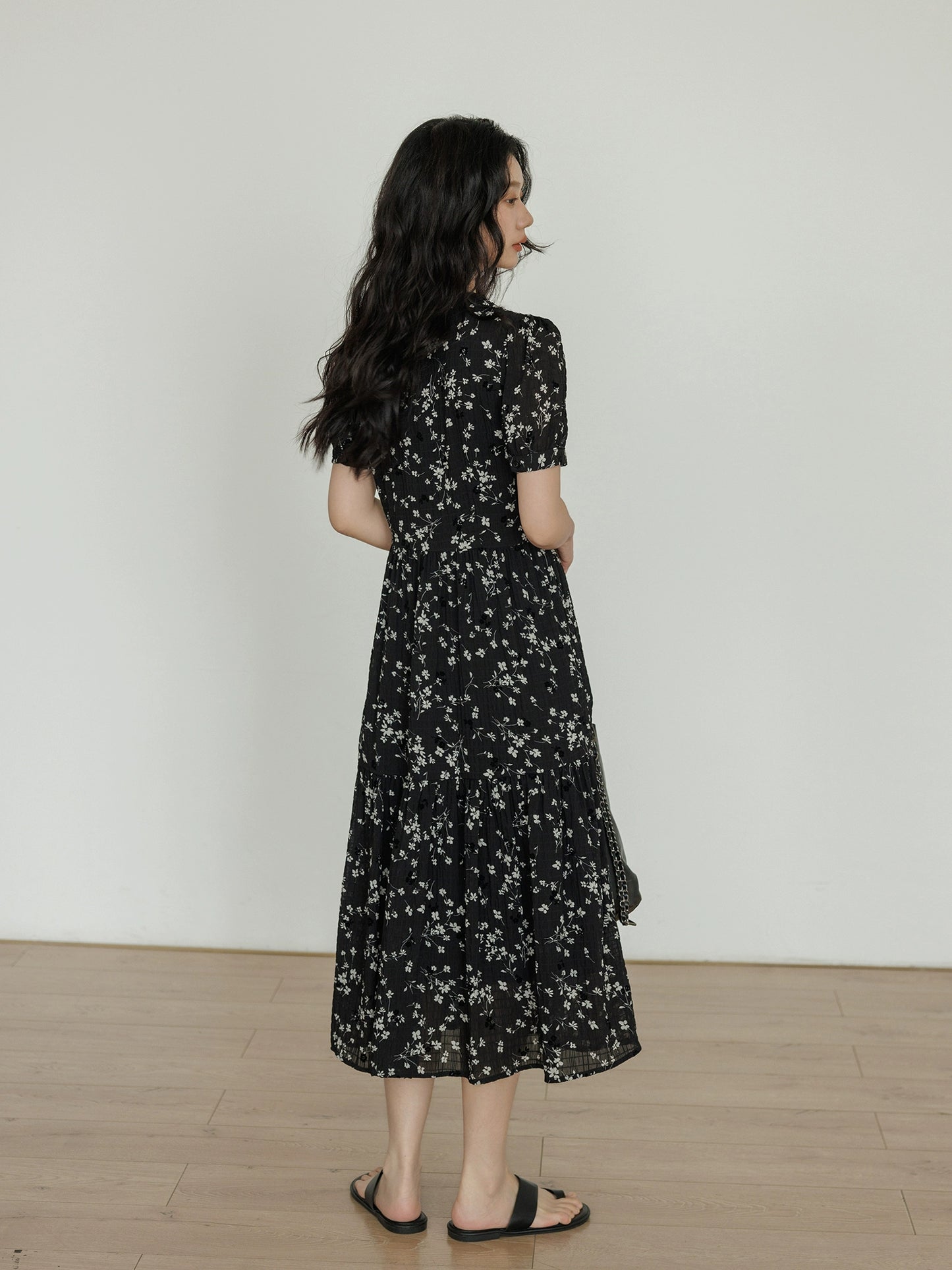 V-Neck Small Floral Dress VAS0078