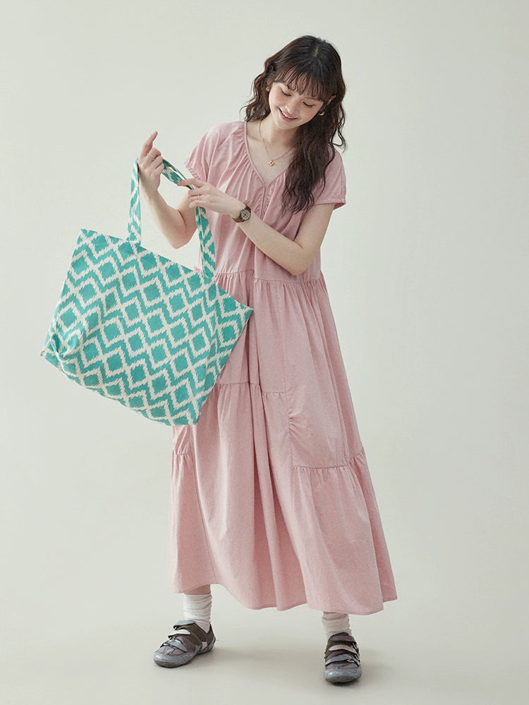 Tiered Flare Long Dress AMU0015