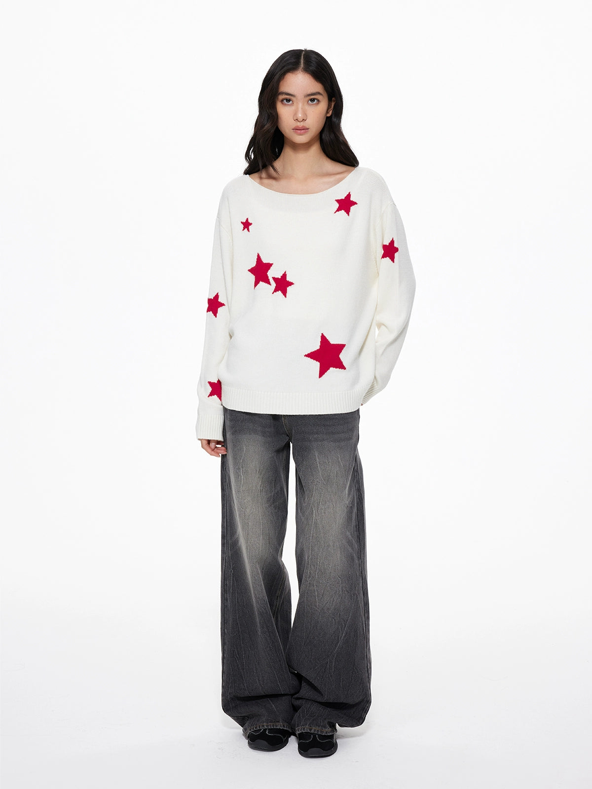 Star Crew Neck Knit Top UDS0007