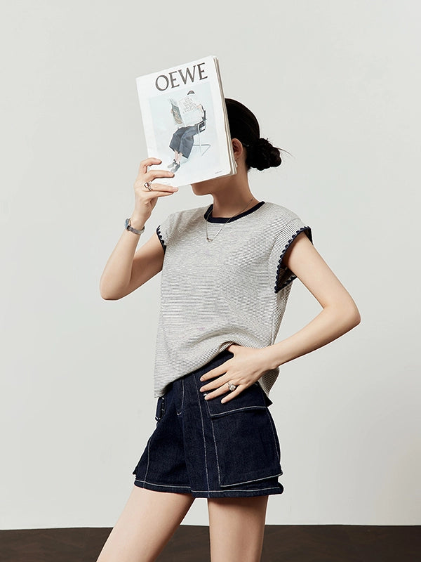 French Sleeve Knit Top LLA0493