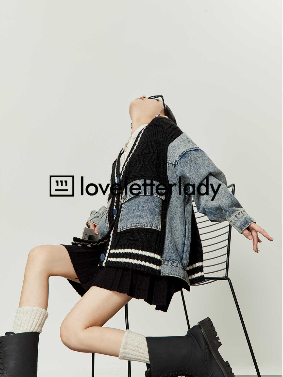Vintage Stitched Denim Knit Jacket LLA0407
