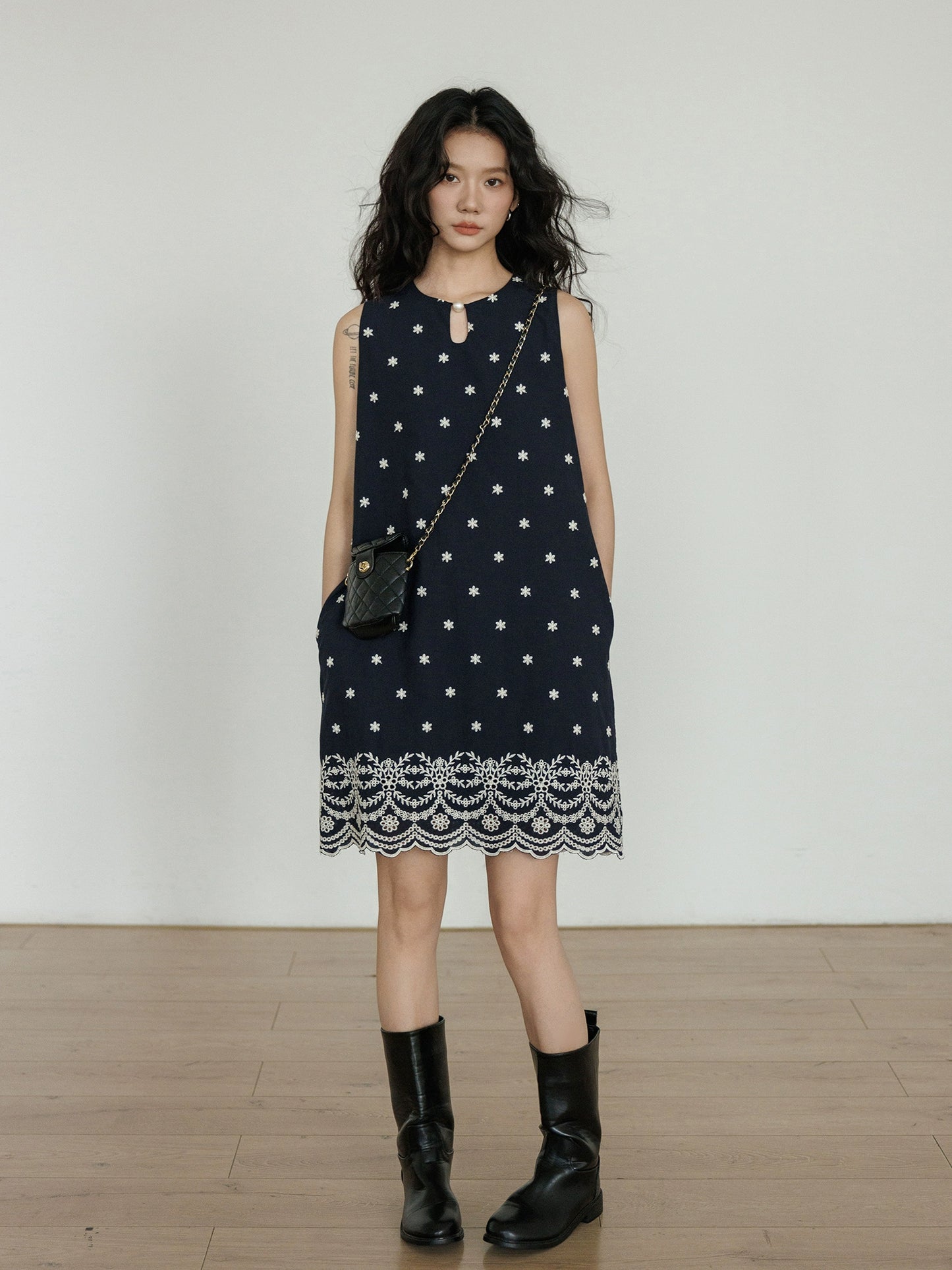 Round Neck Sleeveless Vest Dress VAS0040