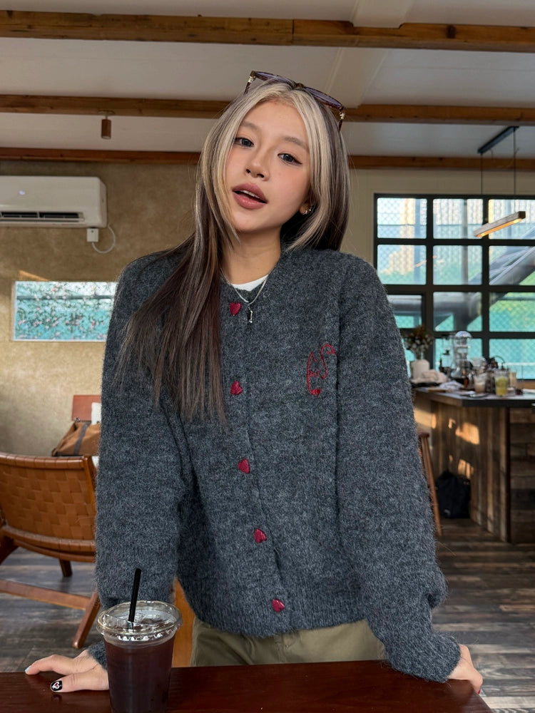 Heart Button Knit Cardigan CYE0002