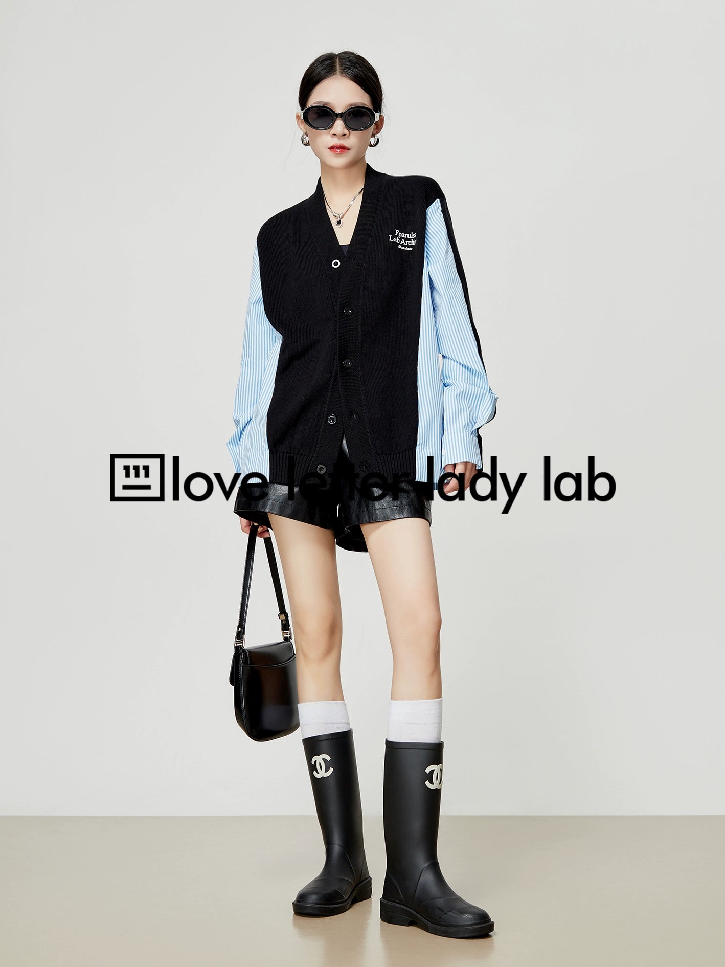 V-Neck Stripe Stitched Cardigan LLA0335