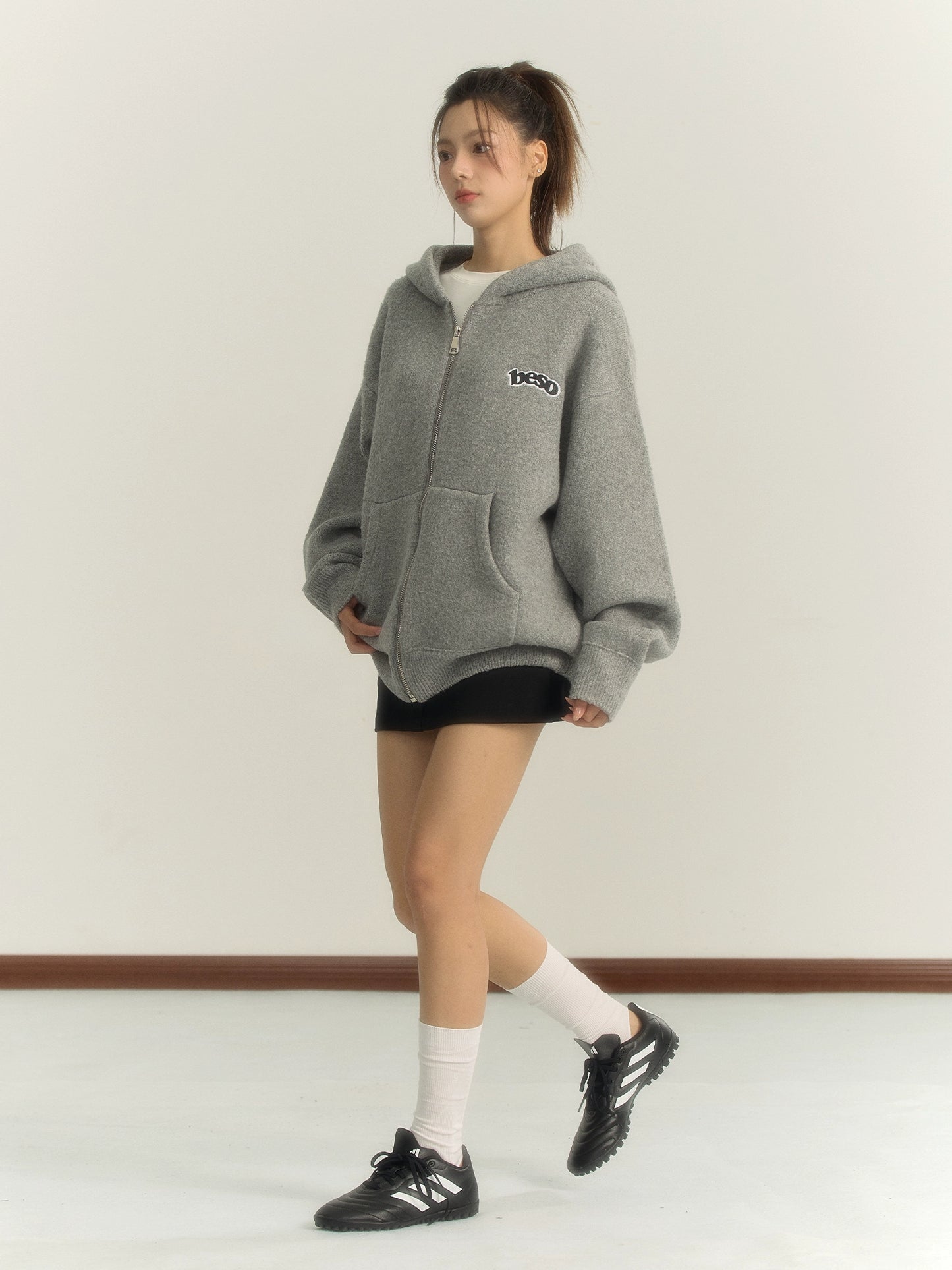 Gray Knit Soft Wool Jacket BES0002