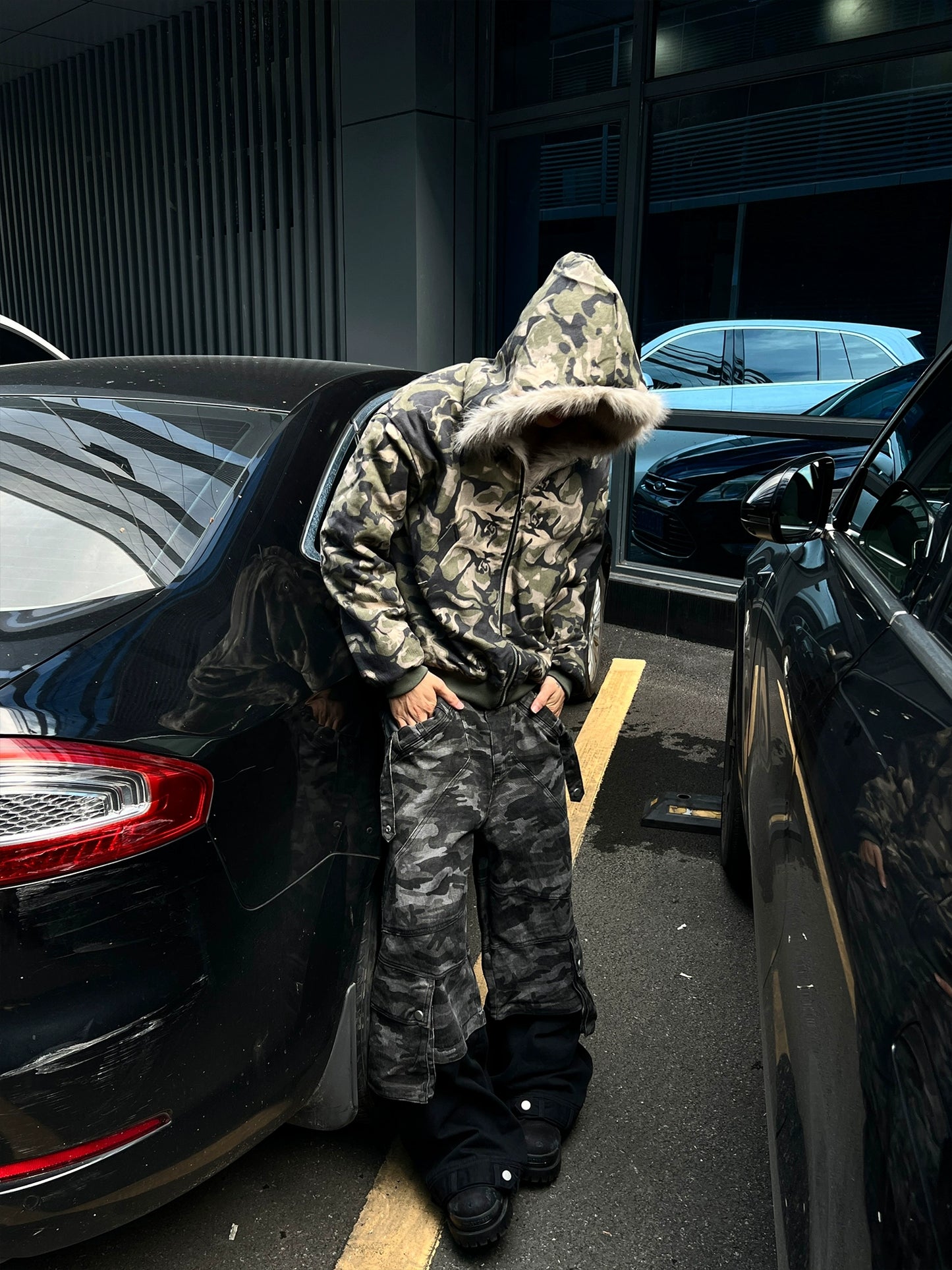 Camouflage Spliced Hoodie Jacket FLG0007