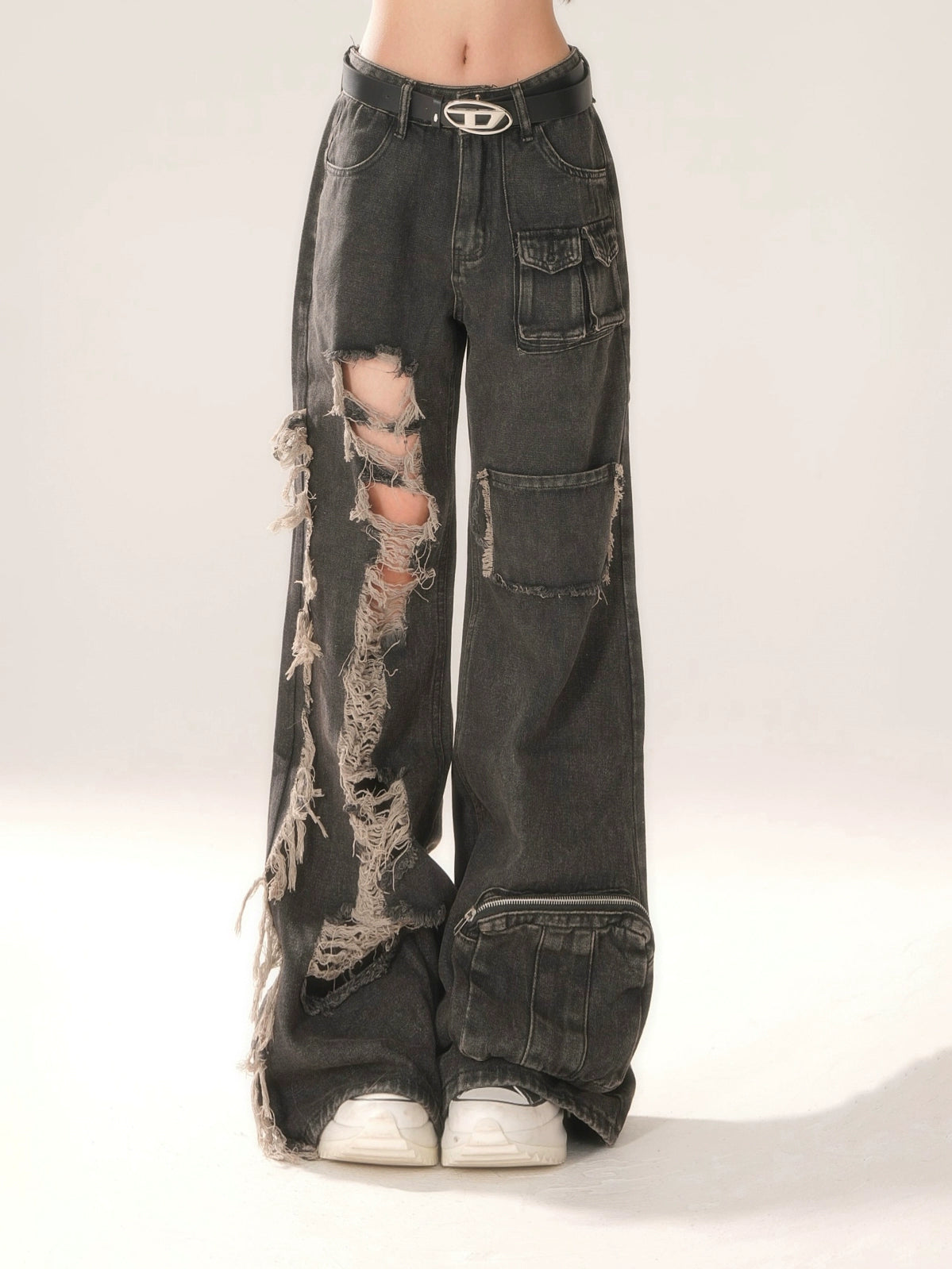 Spicy Damage Cargo Denim Pants KLS0002