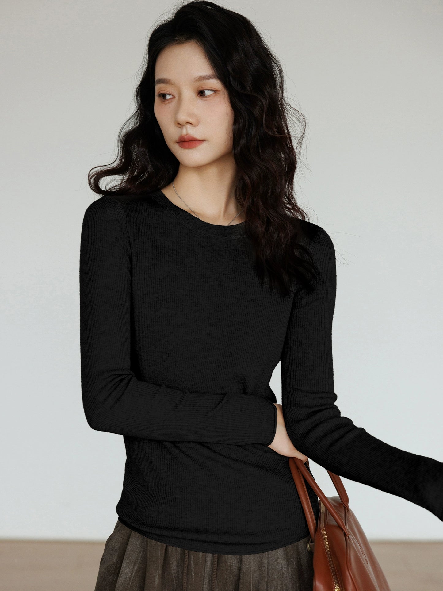 Round Neck Tight Long Sleeve Top VAS0138