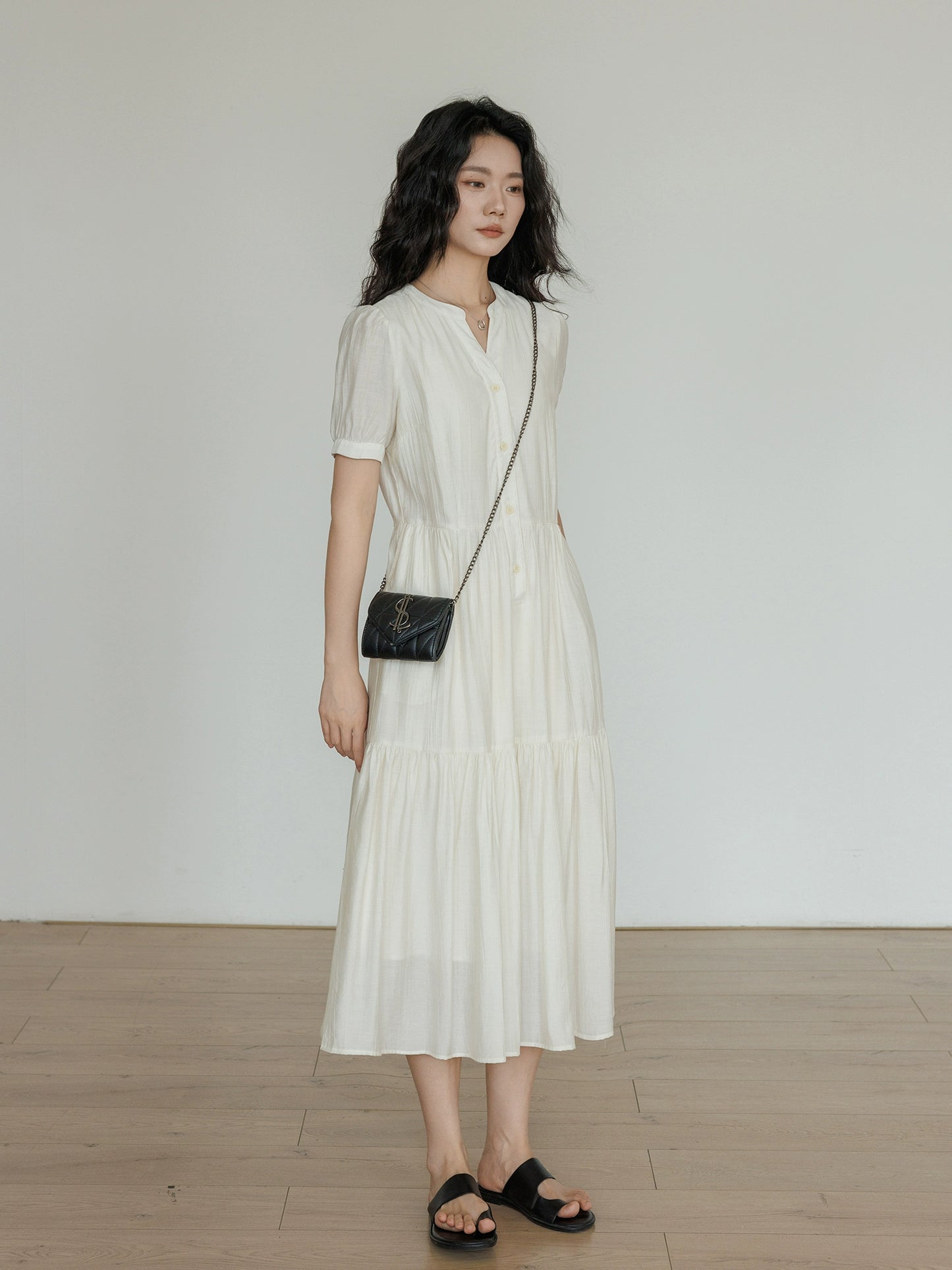 Natural Tiered Dress VAS0018