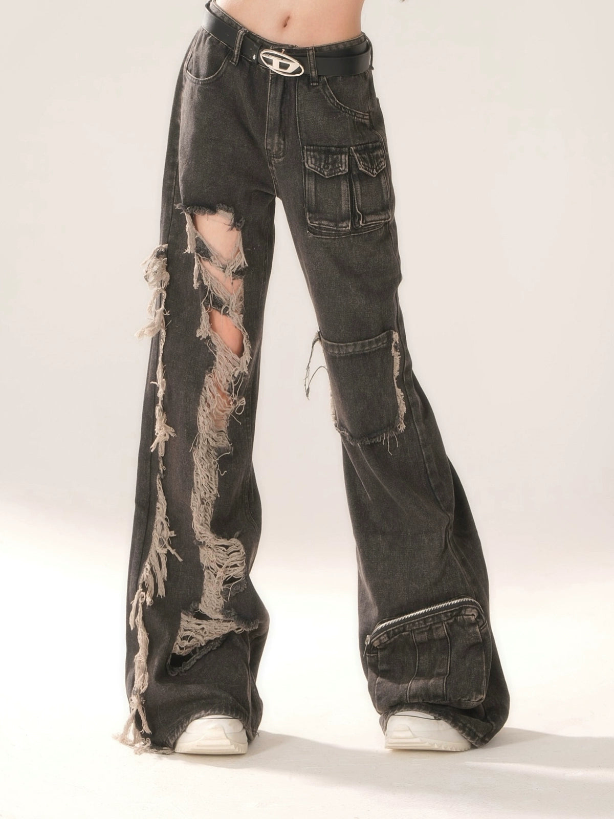 Spicy Damage Cargo Denim Pants KLS0002