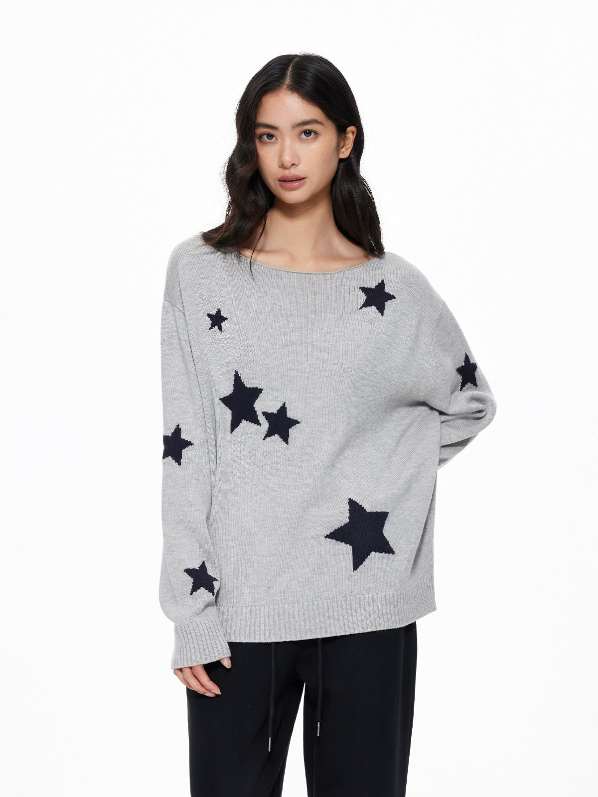 Star Crew Neck Knit Top UDS0007