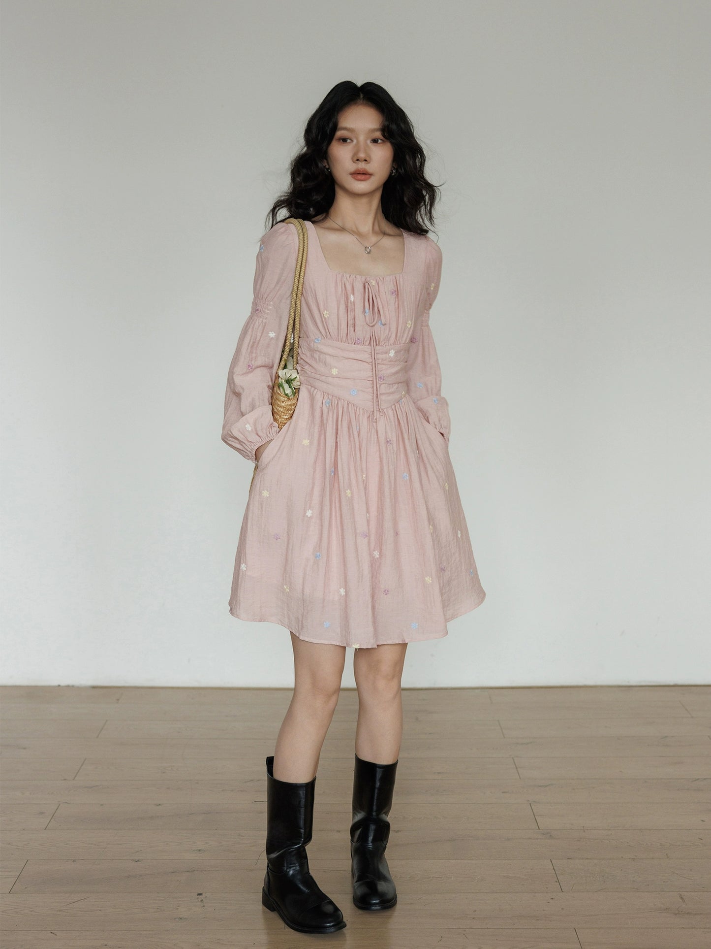 Small Floral Embroidery Dress VAS0154