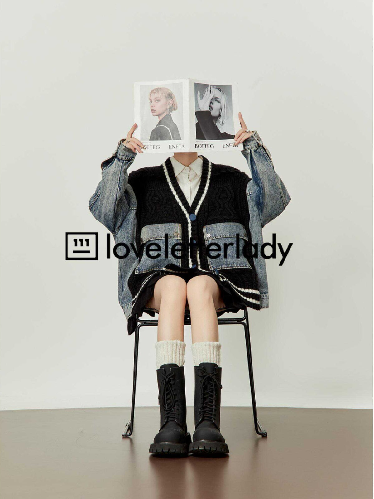 Vintage Stitched Denim Knit Jacket LLA0407