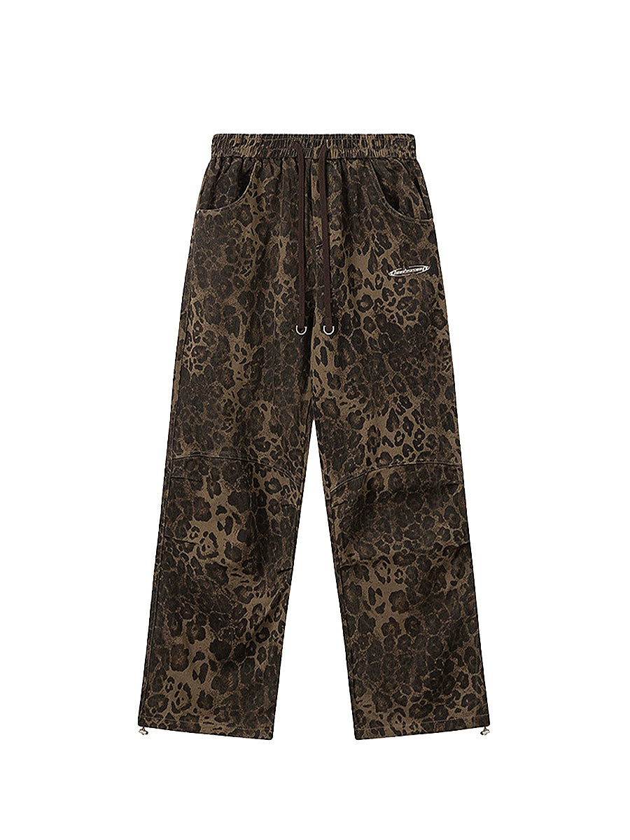 Leopard Print Banding Wide Pants RSM0001