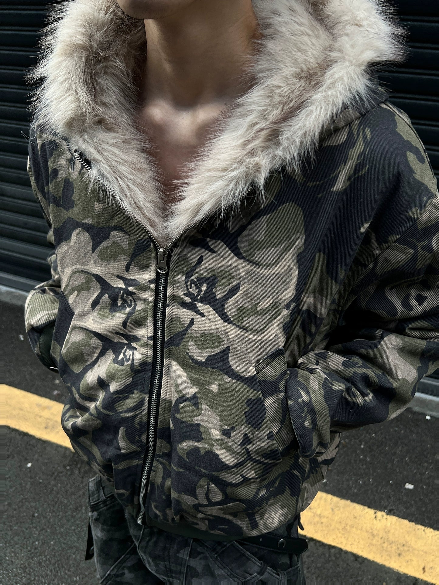 Camouflage Spliced Hoodie Jacket FLG0007