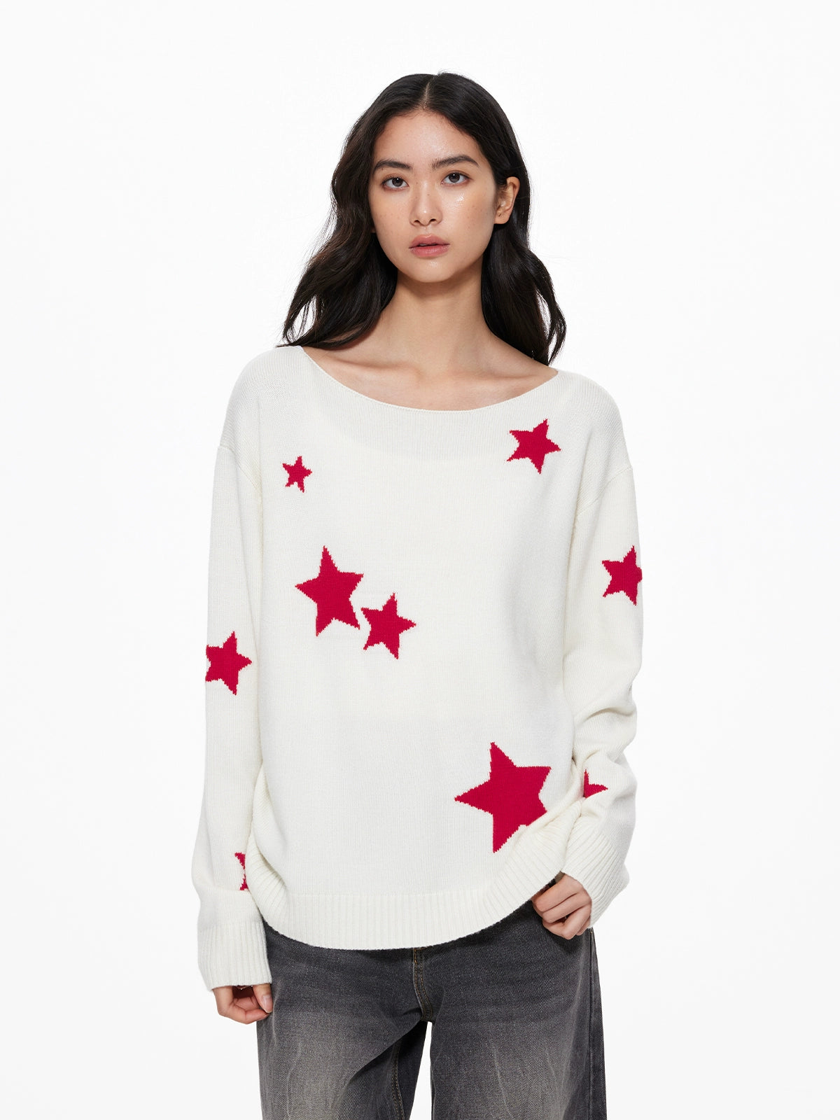 Star Crew Neck Knit Top UDS0007