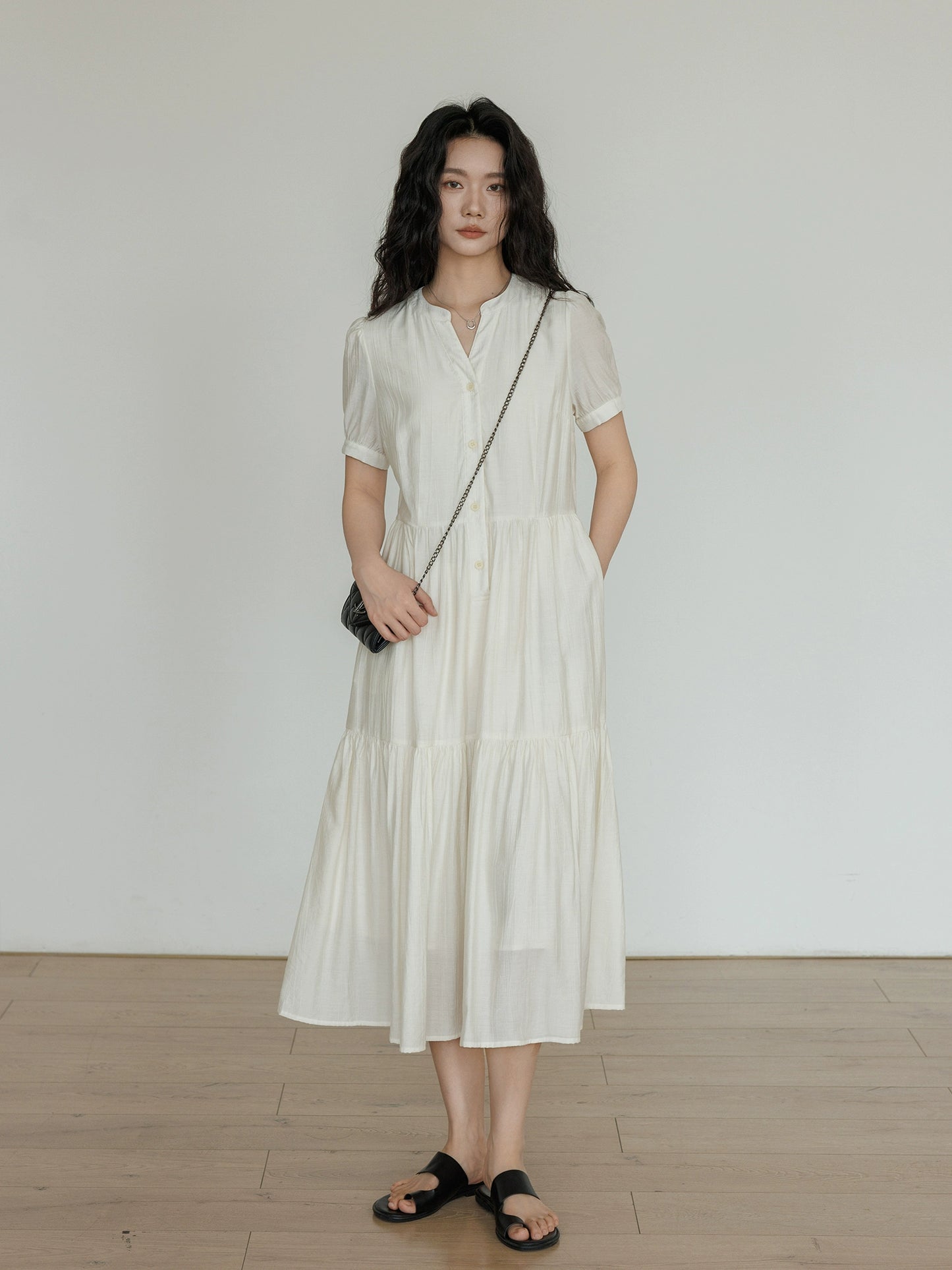 Natural Tiered Dress VAS0018