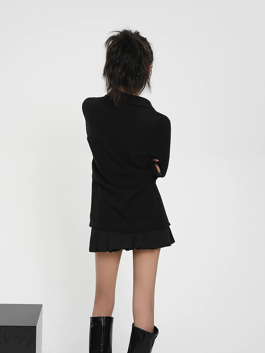 V-Neck Mode Long Sleeve Shirt SRS0294