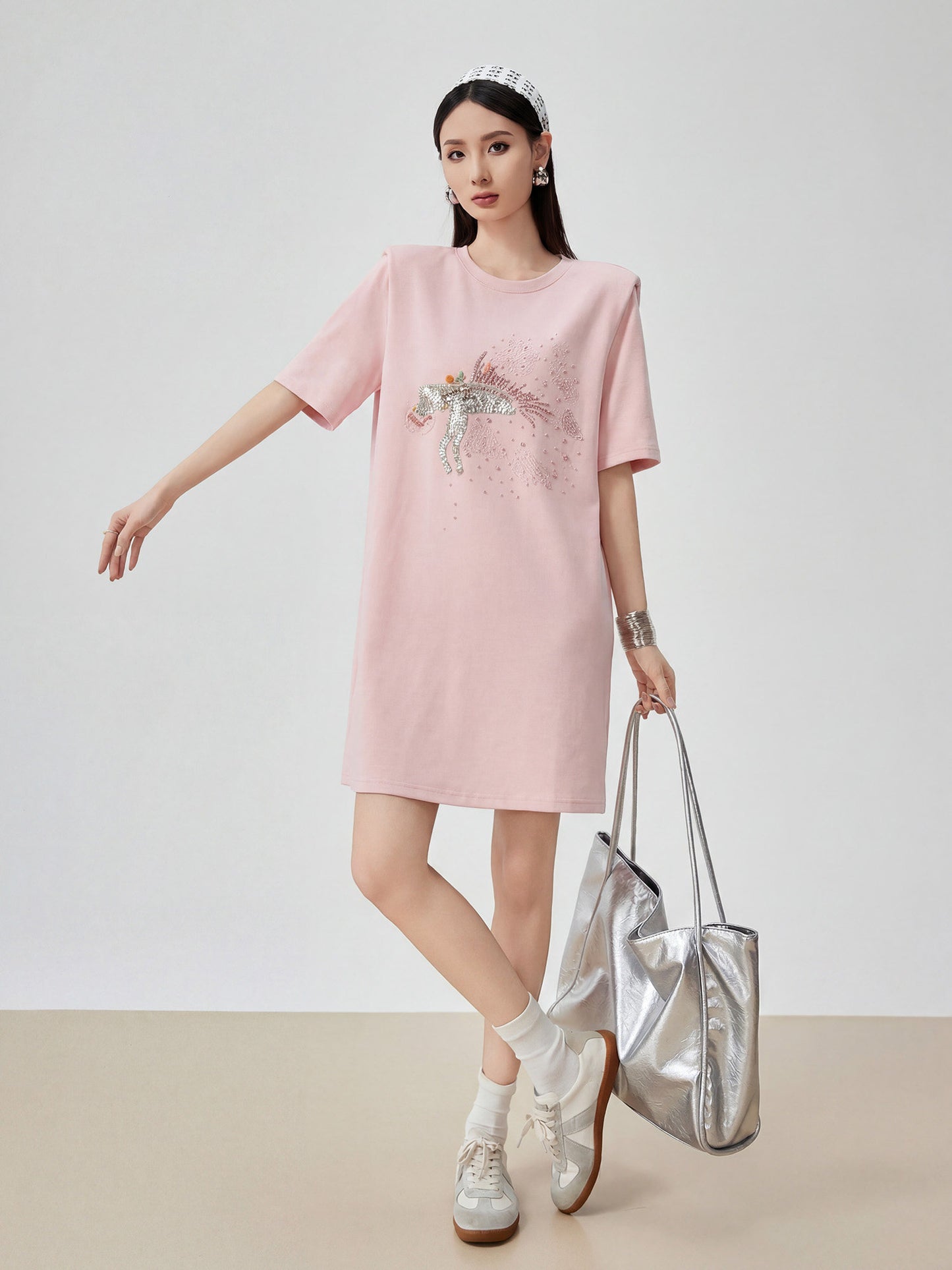 Horse Motif T-Shirt Dress FER0290
