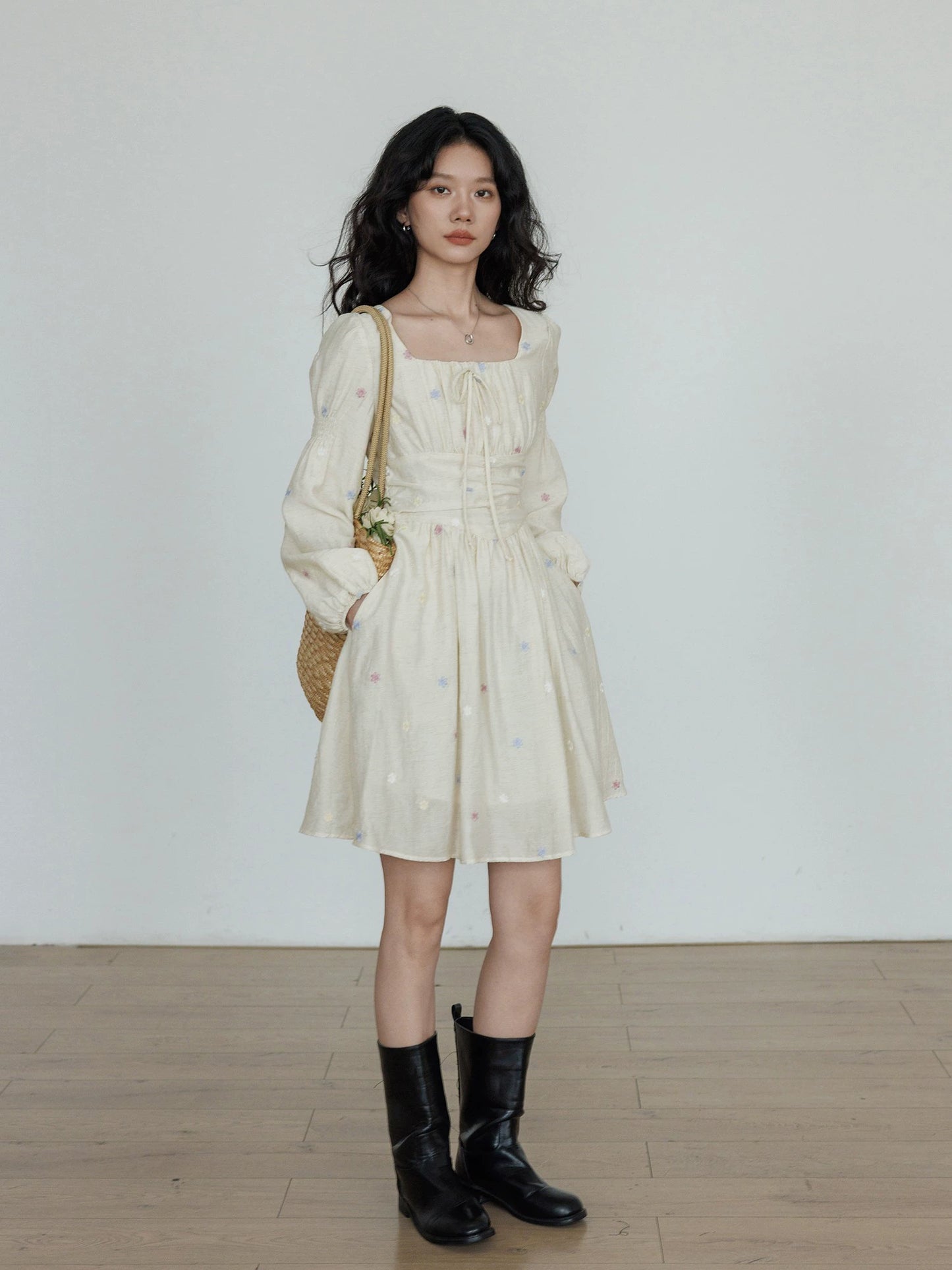 Small Floral Embroidery Dress VAS0154