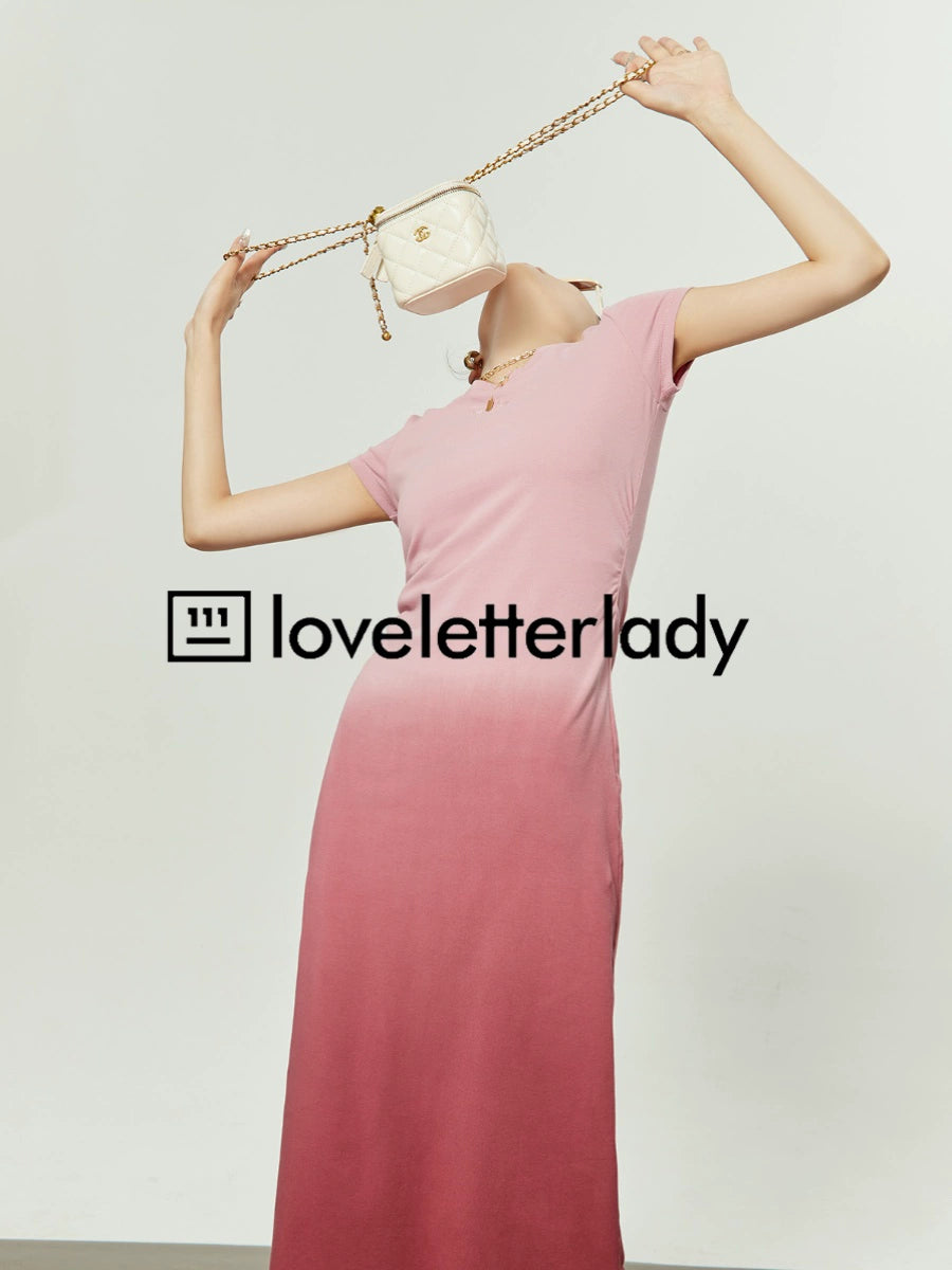 Round Neck Gradient Dress LLA0047
